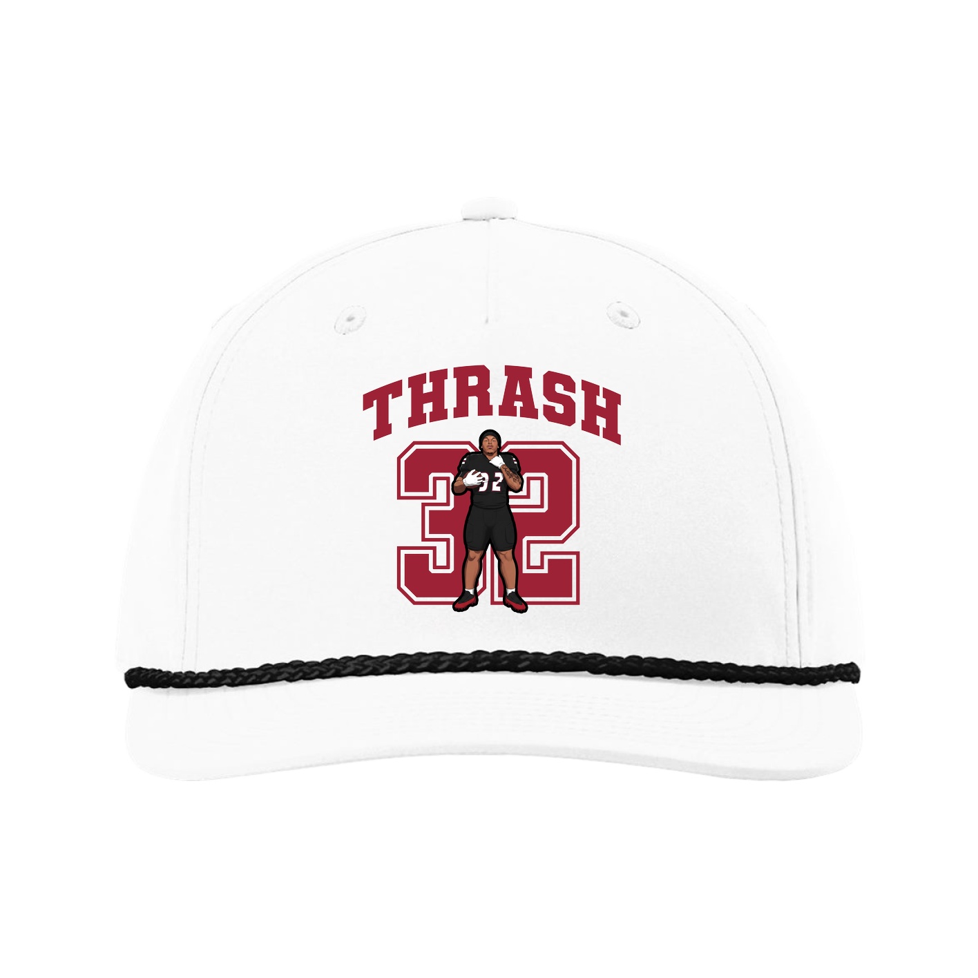 Five-Panel Classic Rope Cap — Number in White