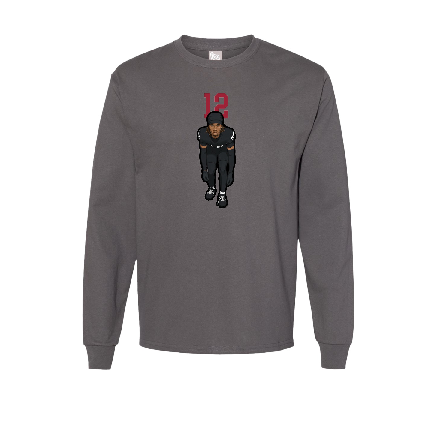 Long Sleeve Tee — Number Top in Grey