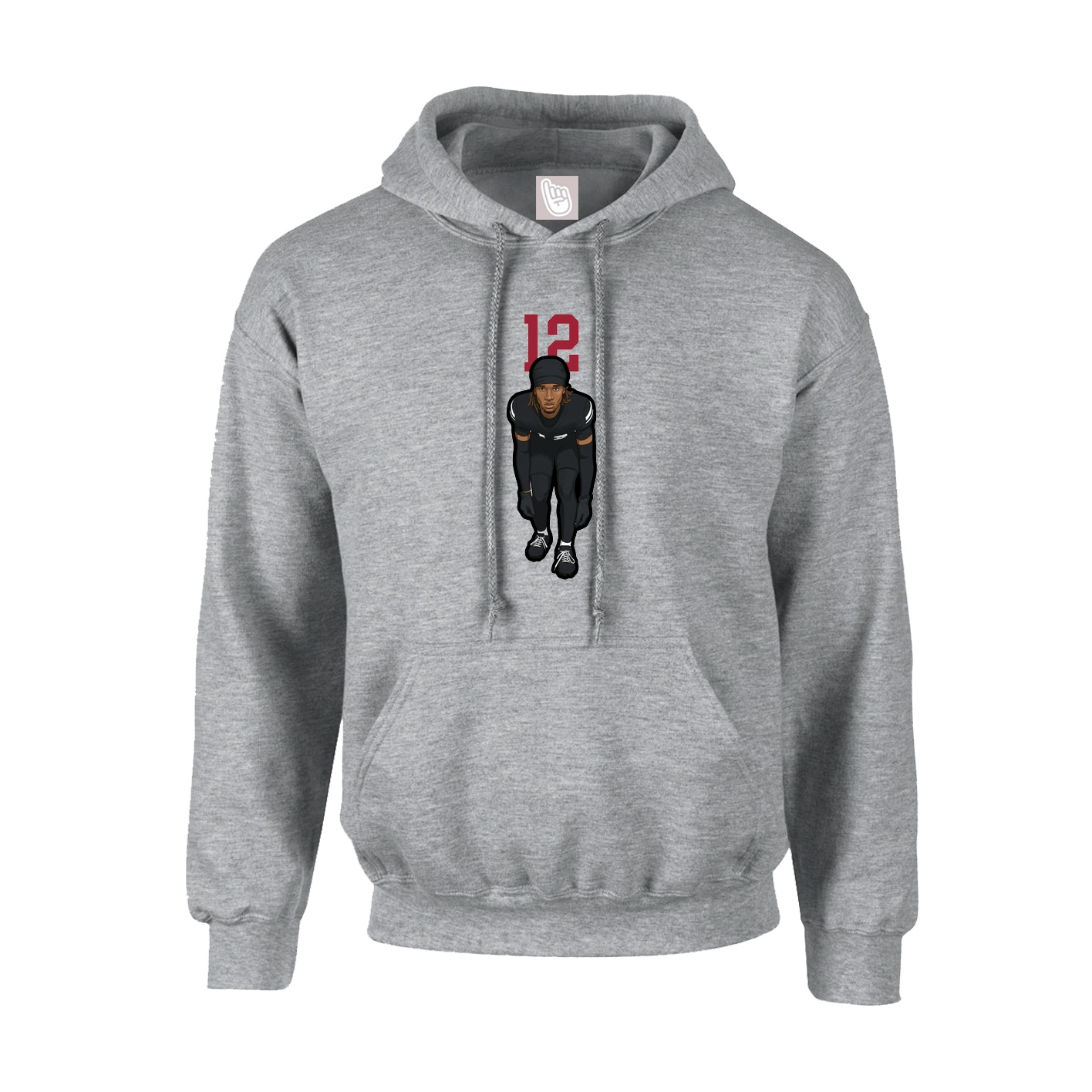 Youth Hoodie — Number Top in Grey