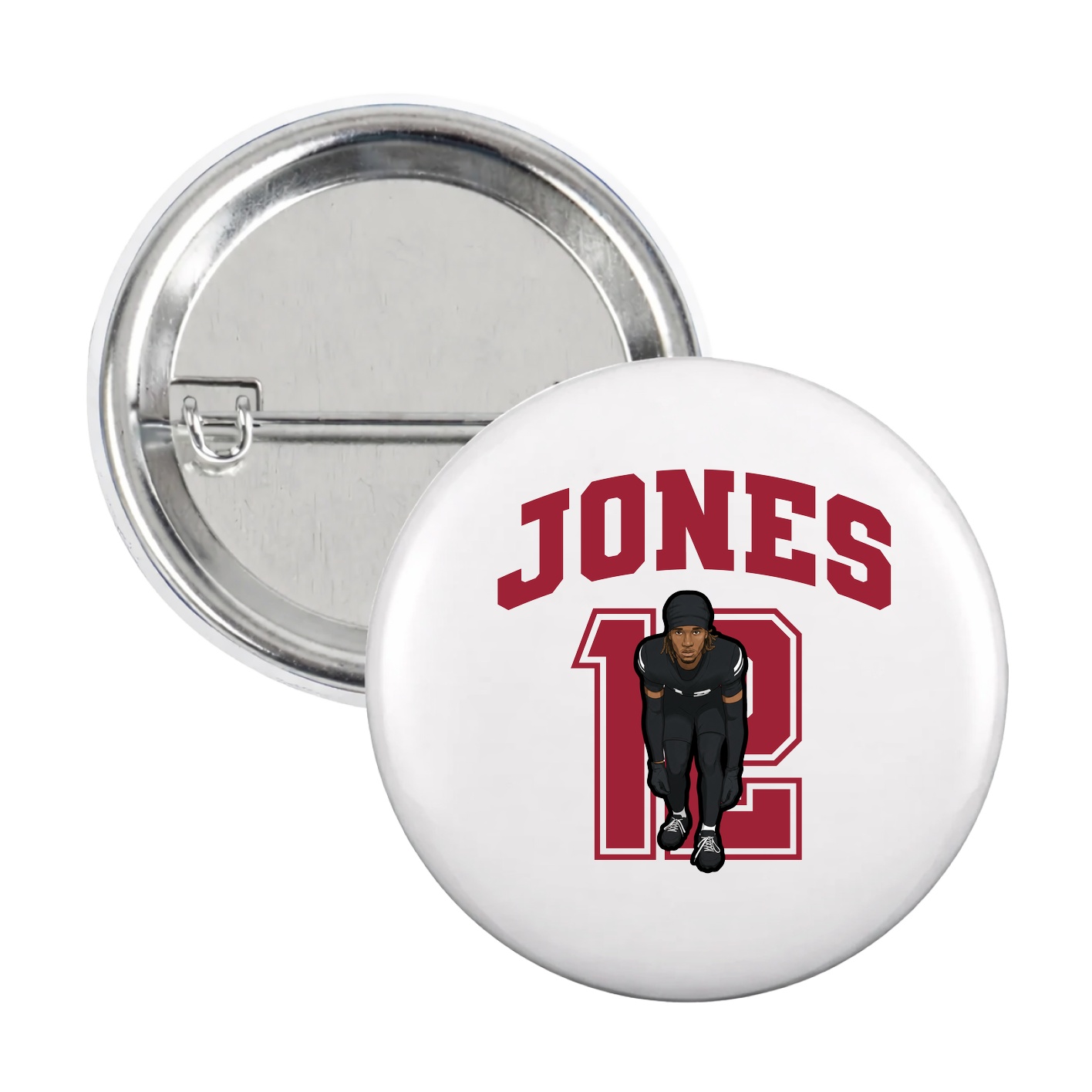 Game Day Button — Number in White