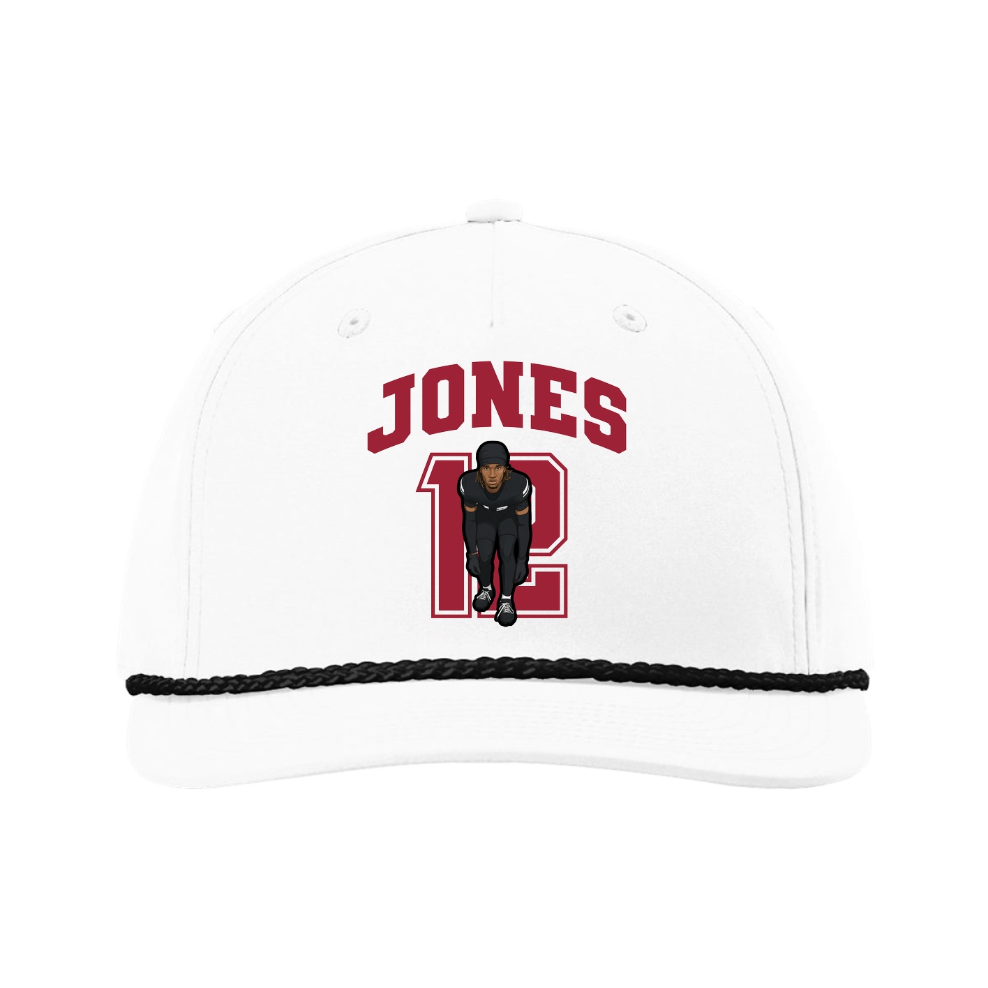 Five-Panel Classic Rope Cap — Number in White