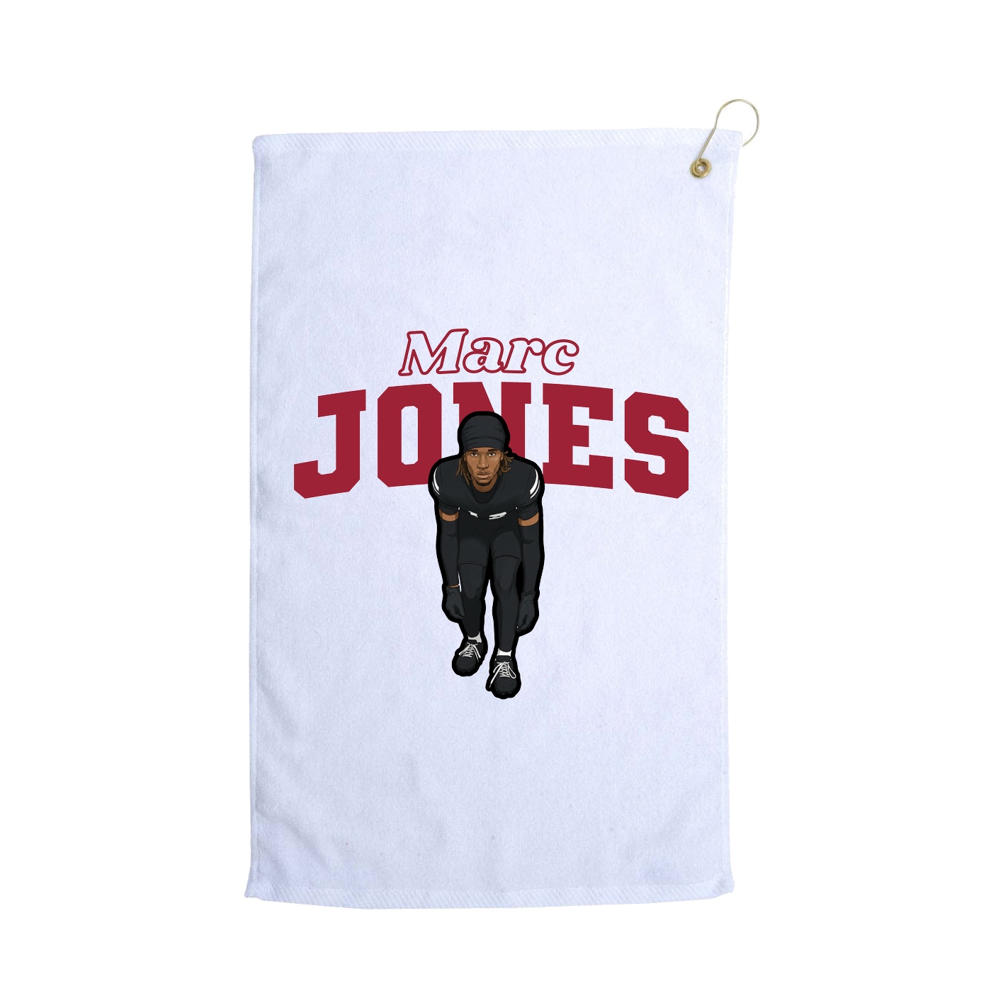 Golf Towel — Name Arch in White