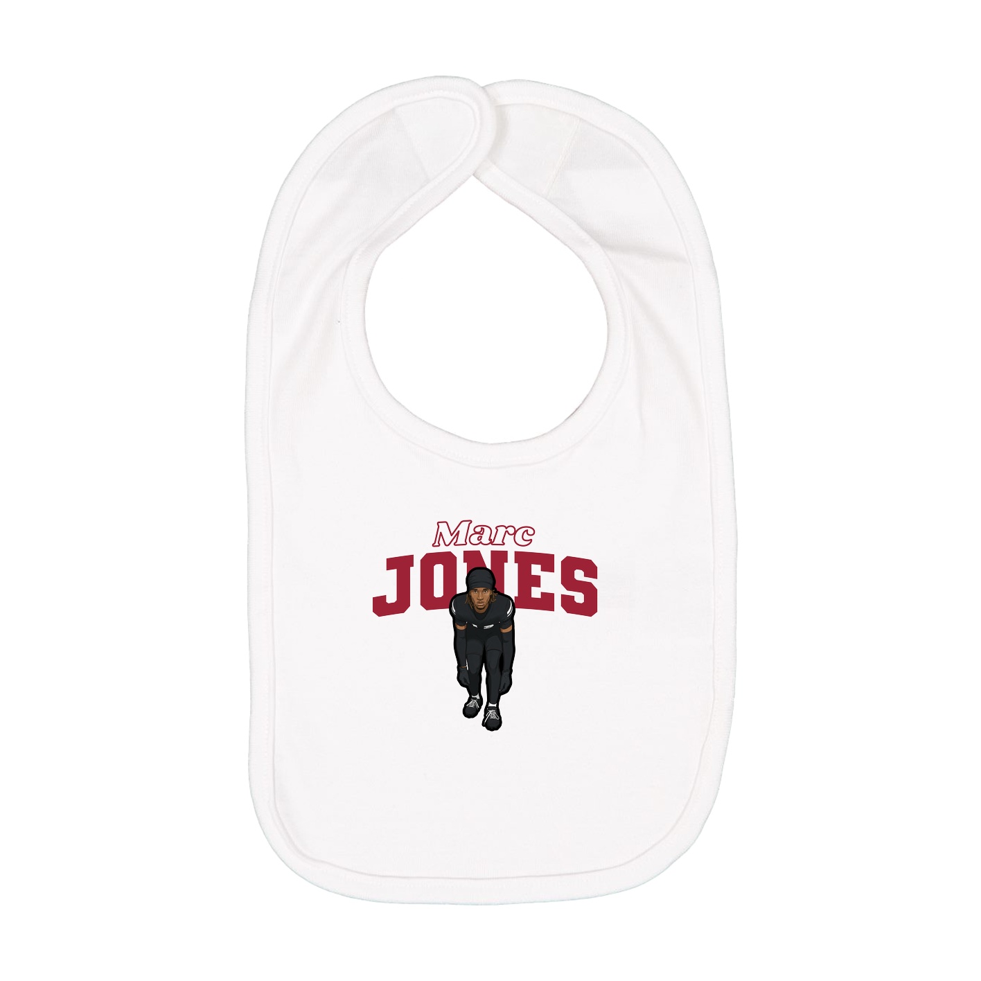Infant Bib — Name Arch in White