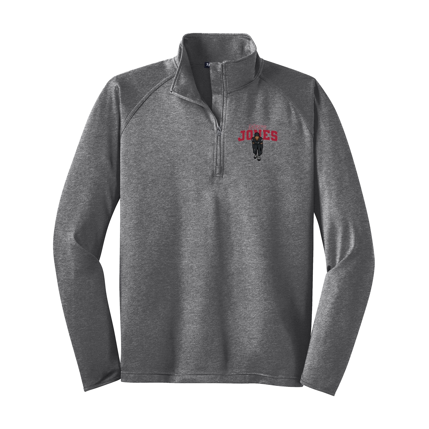 Q-Zip Pullover — Name Arch in Grey