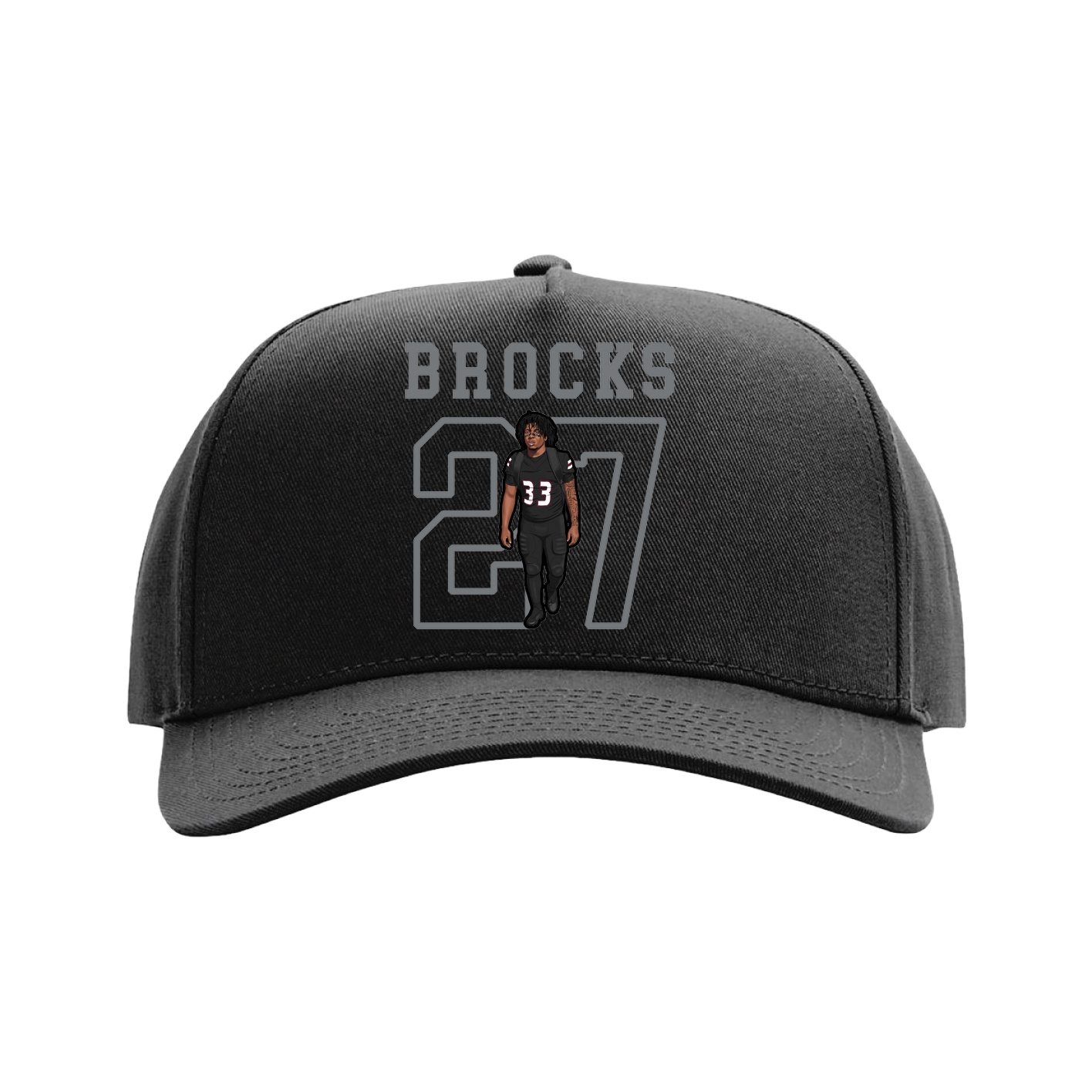Full Fabric Five-Panel Champ Cap — Shirsey in Black