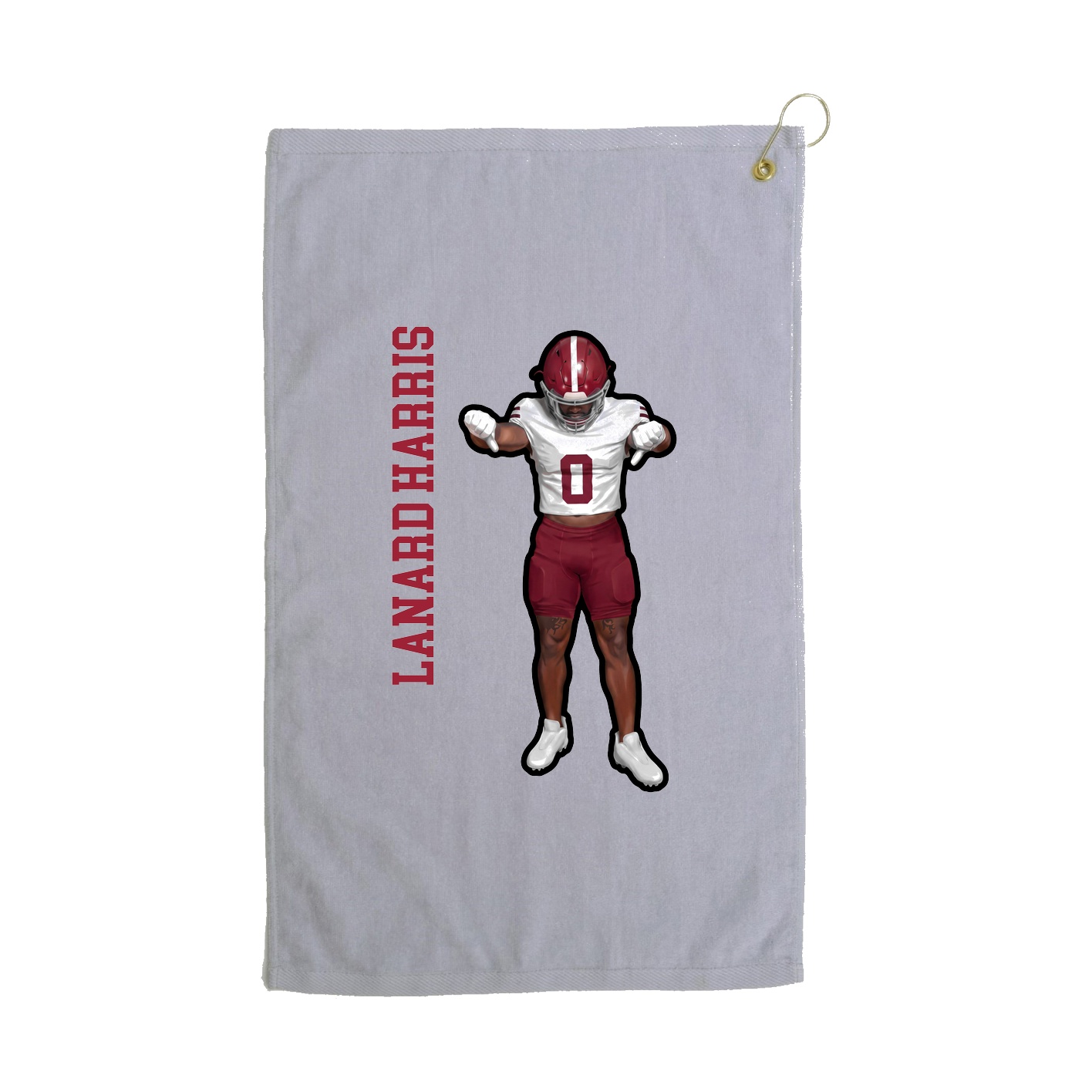 Golf Towel — Name Vertical in Grey