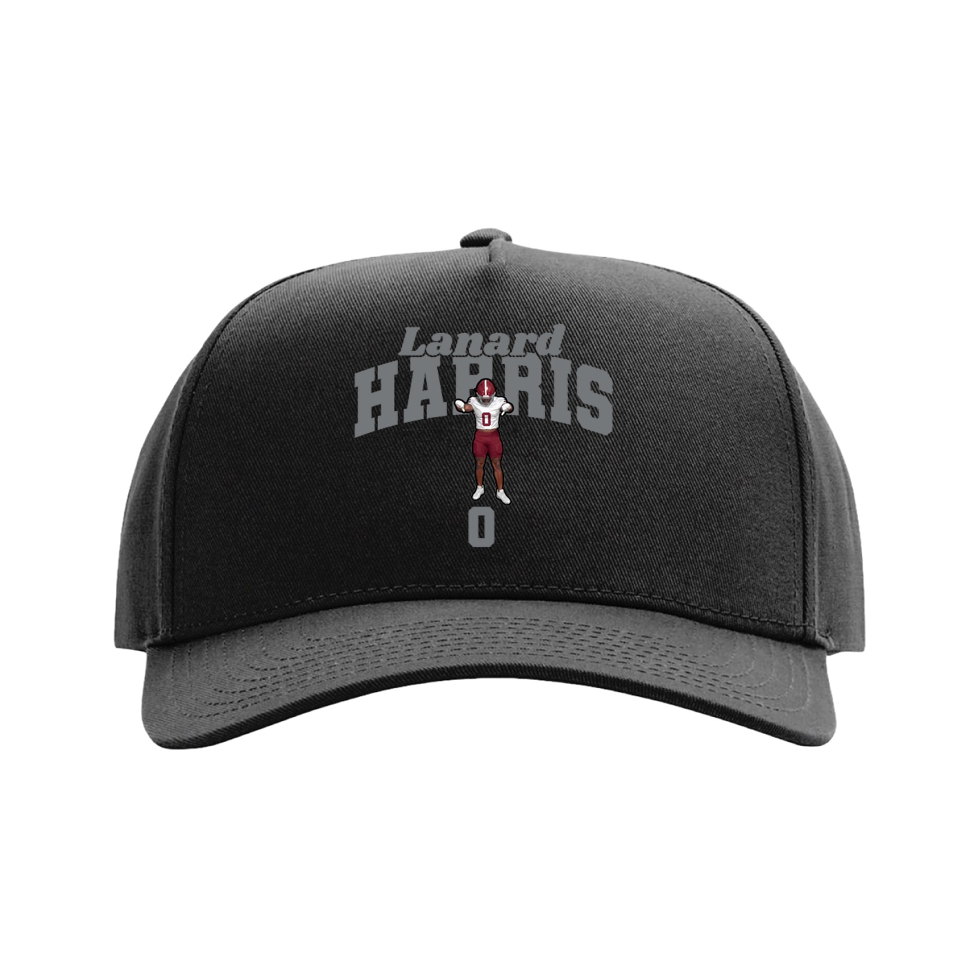 Full Fabric Five-Panel Champ Cap — Signature Arch in Black