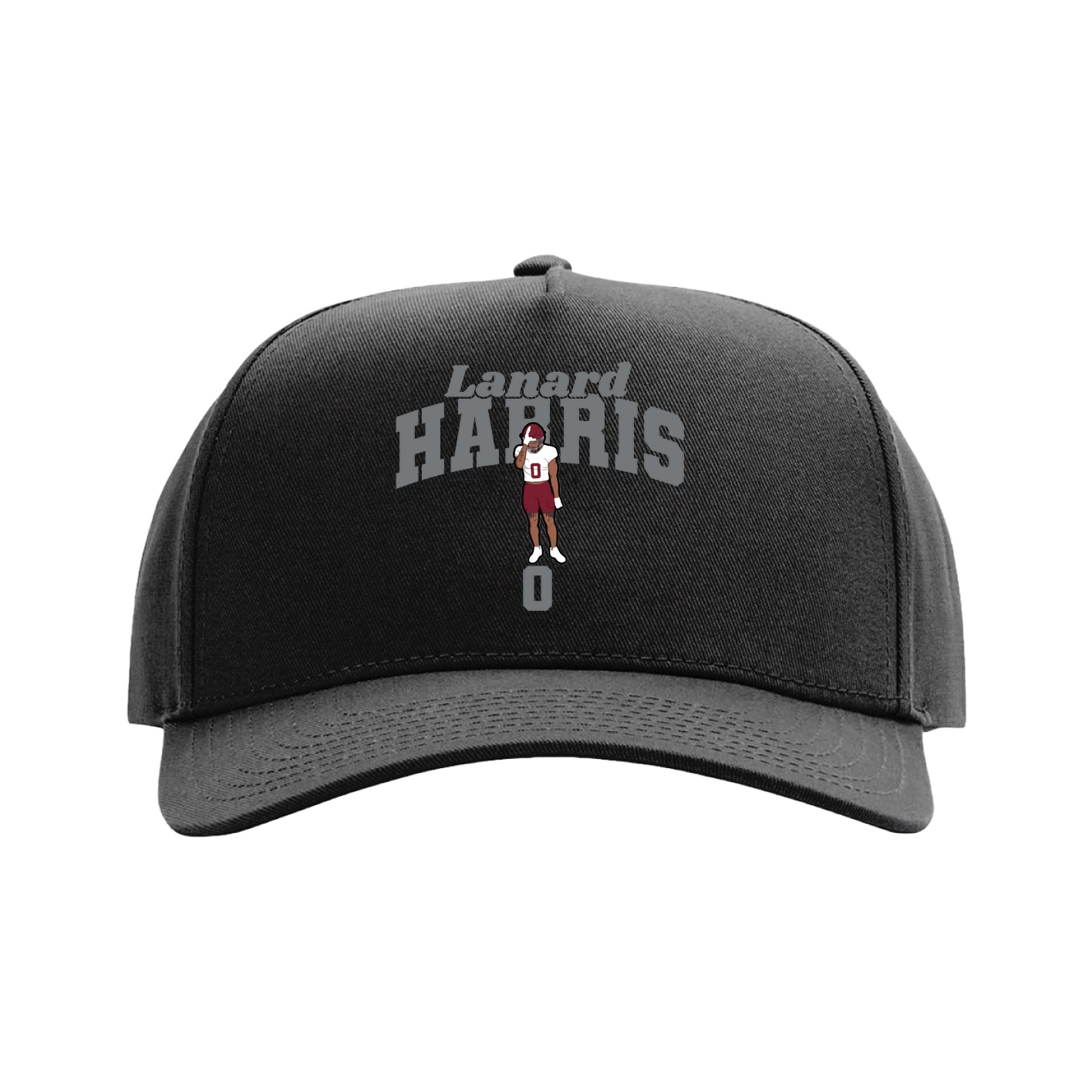 Full Fabric Five-Panel Champ Cap — Signature Arch in Black