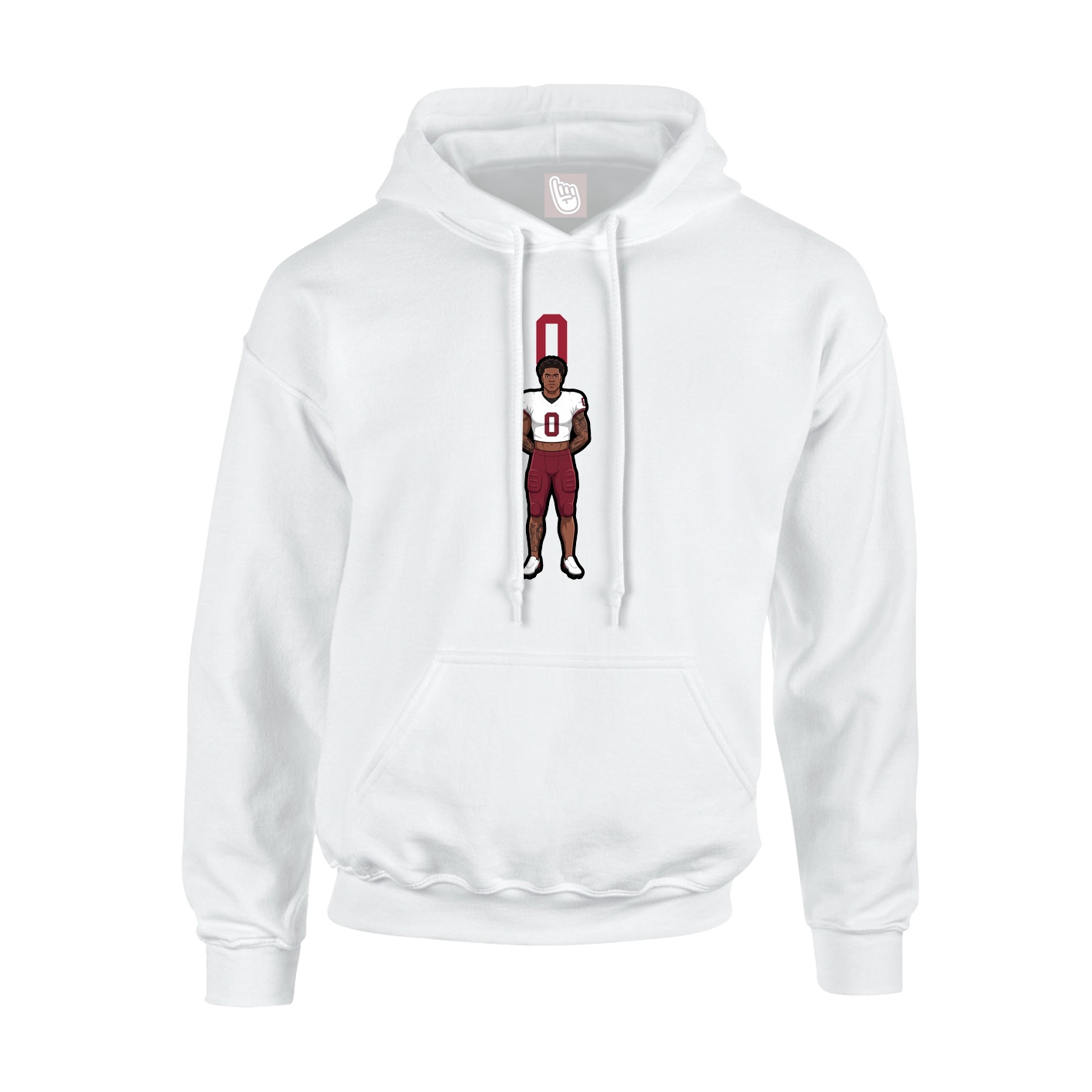 Youth Hoodie — Number Top in White