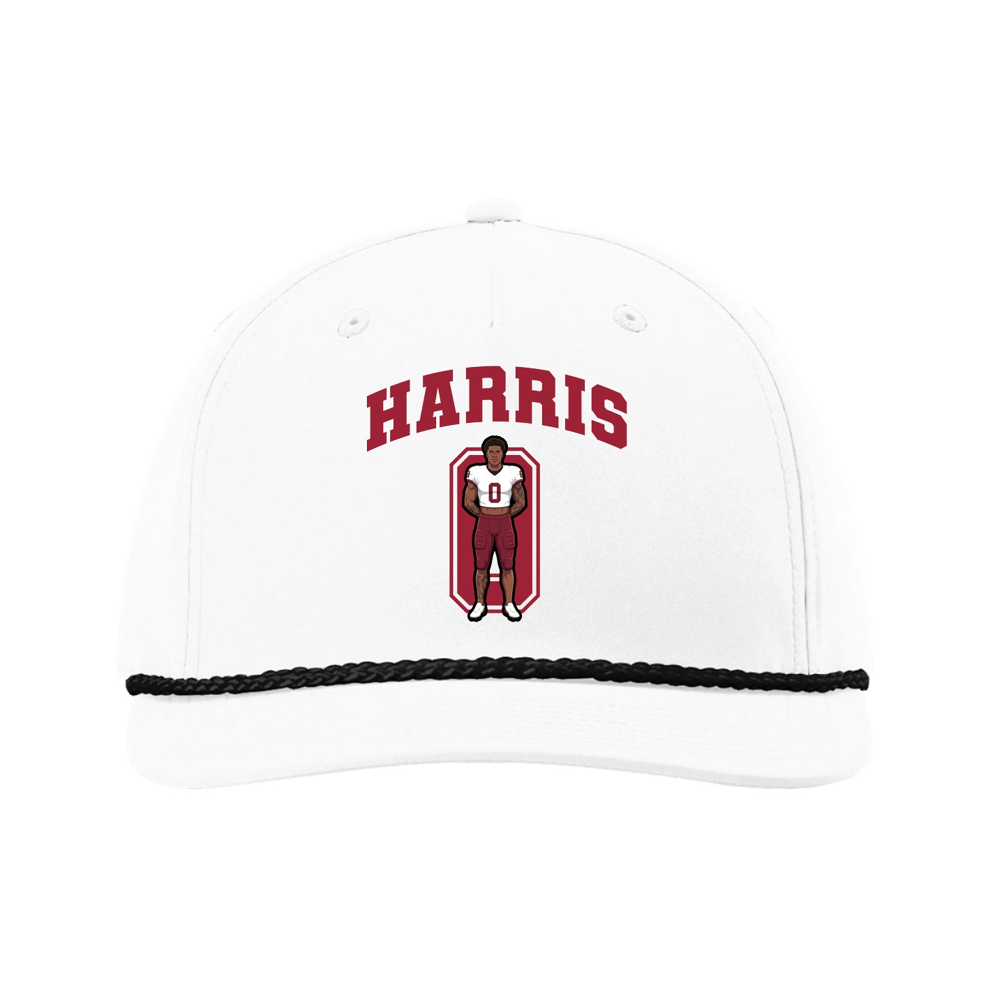 Five-Panel Classic Rope Cap — Number in White