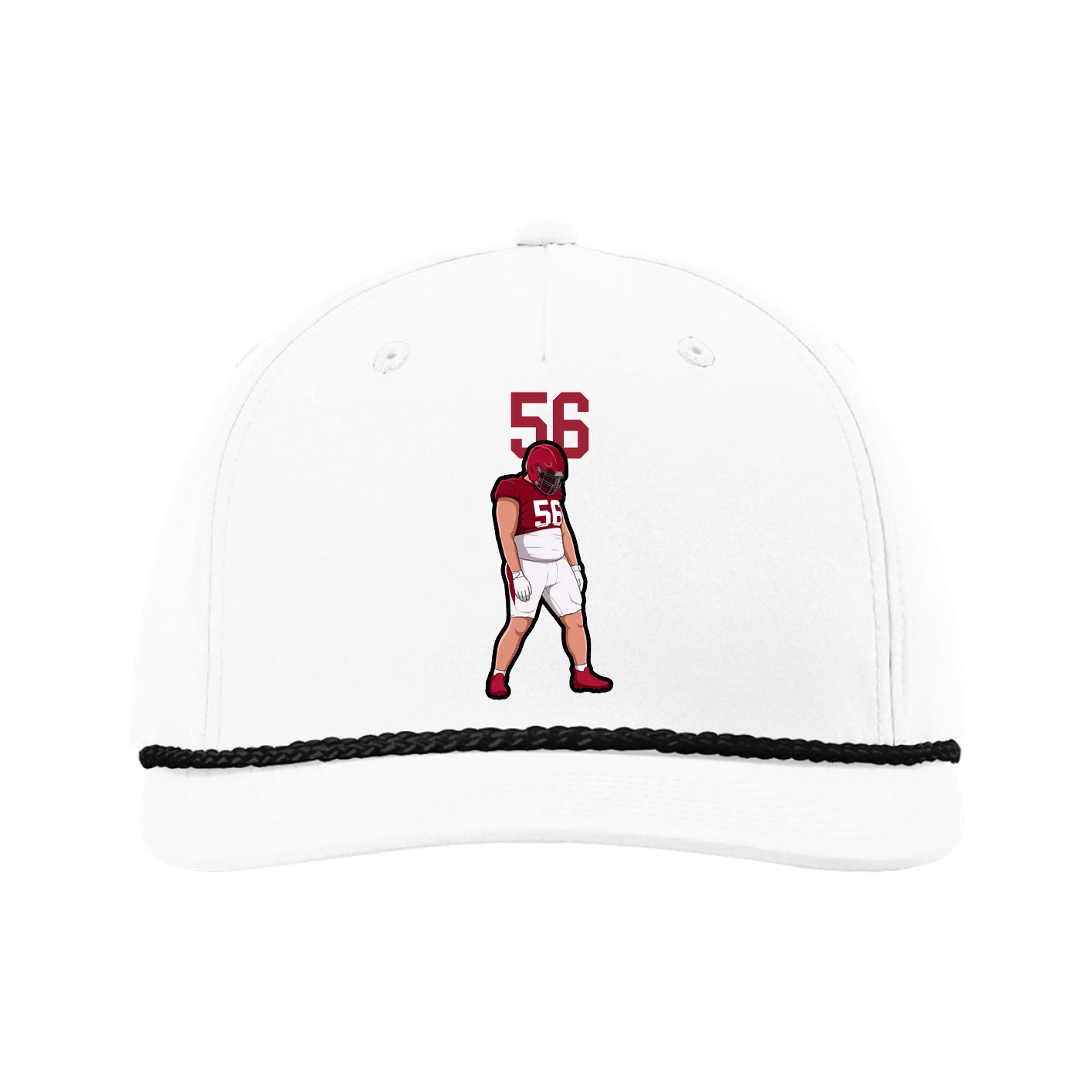 Five-Panel Classic Rope Cap — Number Top in White
