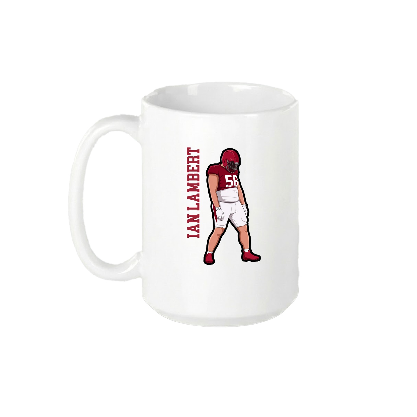 15oz Coffee Mug — Name Vertical in White