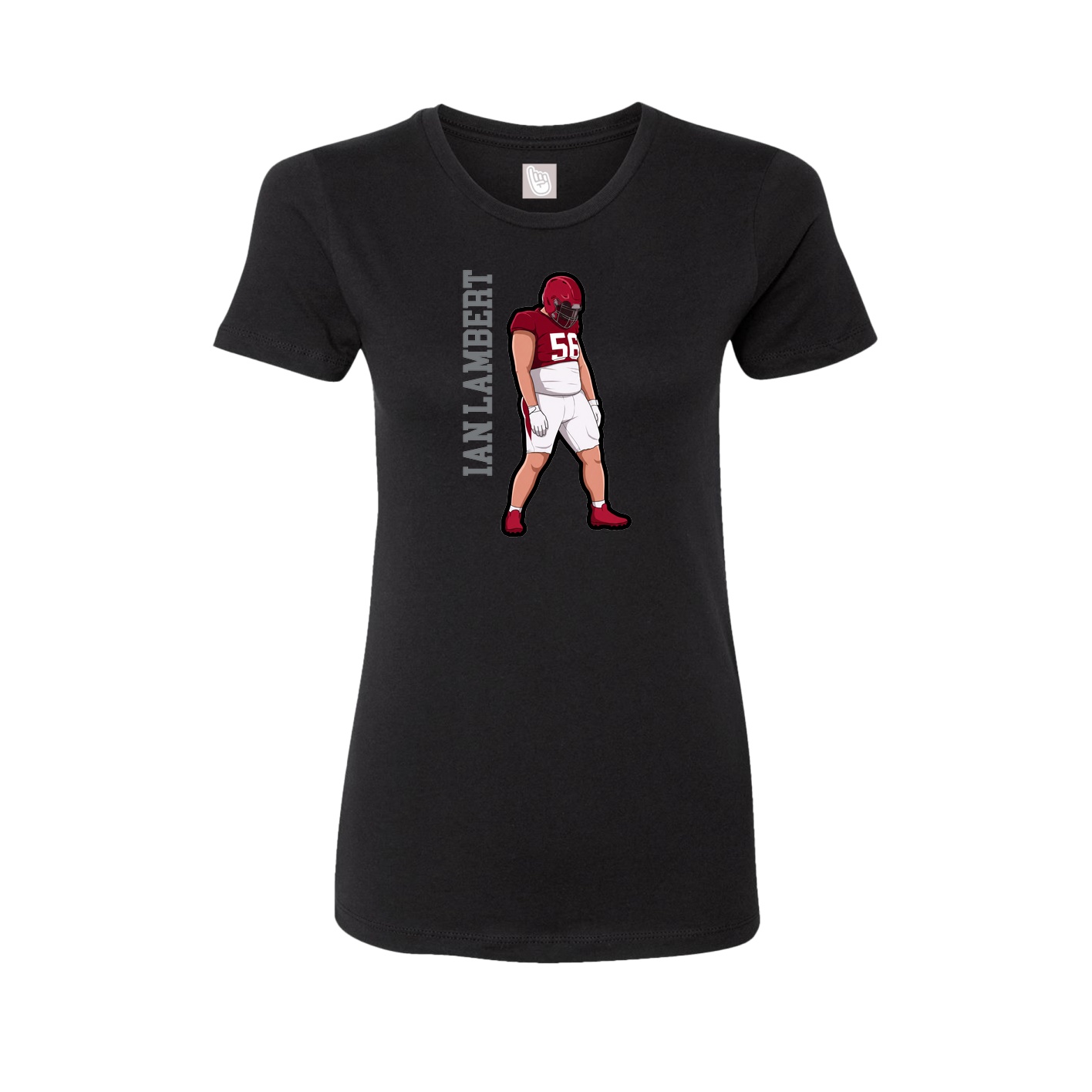 Fitted Women's Tee — Name Vertical in Black
