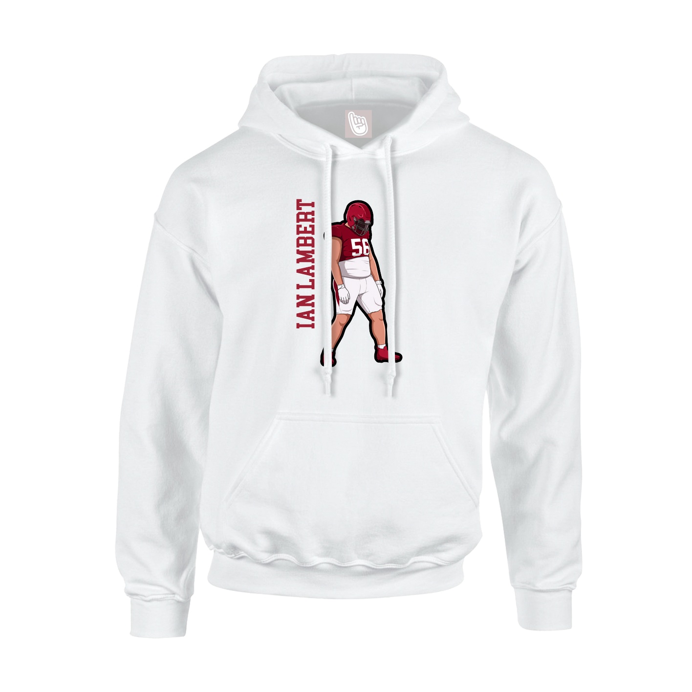 Youth Hoodie — Name Vertical in White