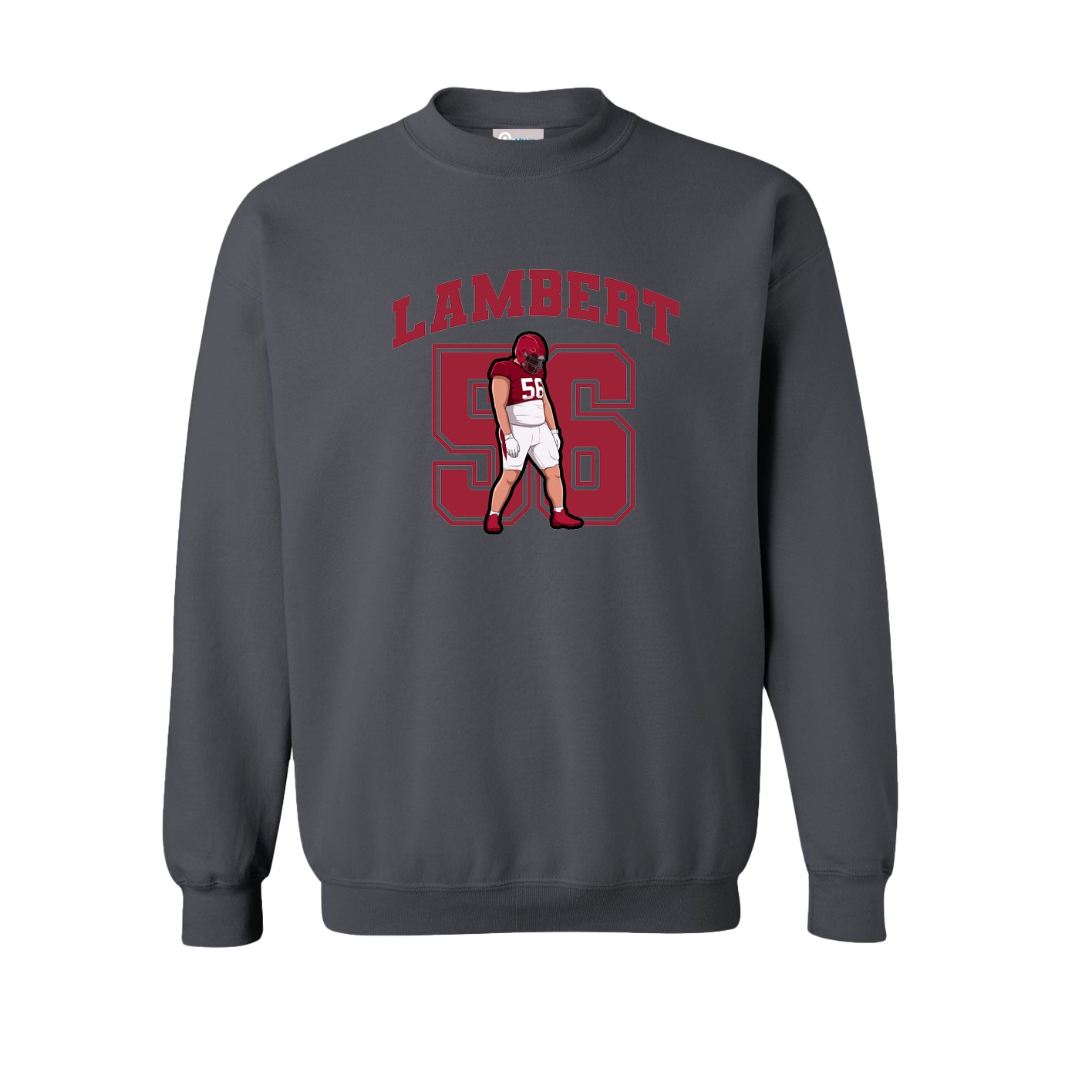 Fleece Crew — Number in Grey