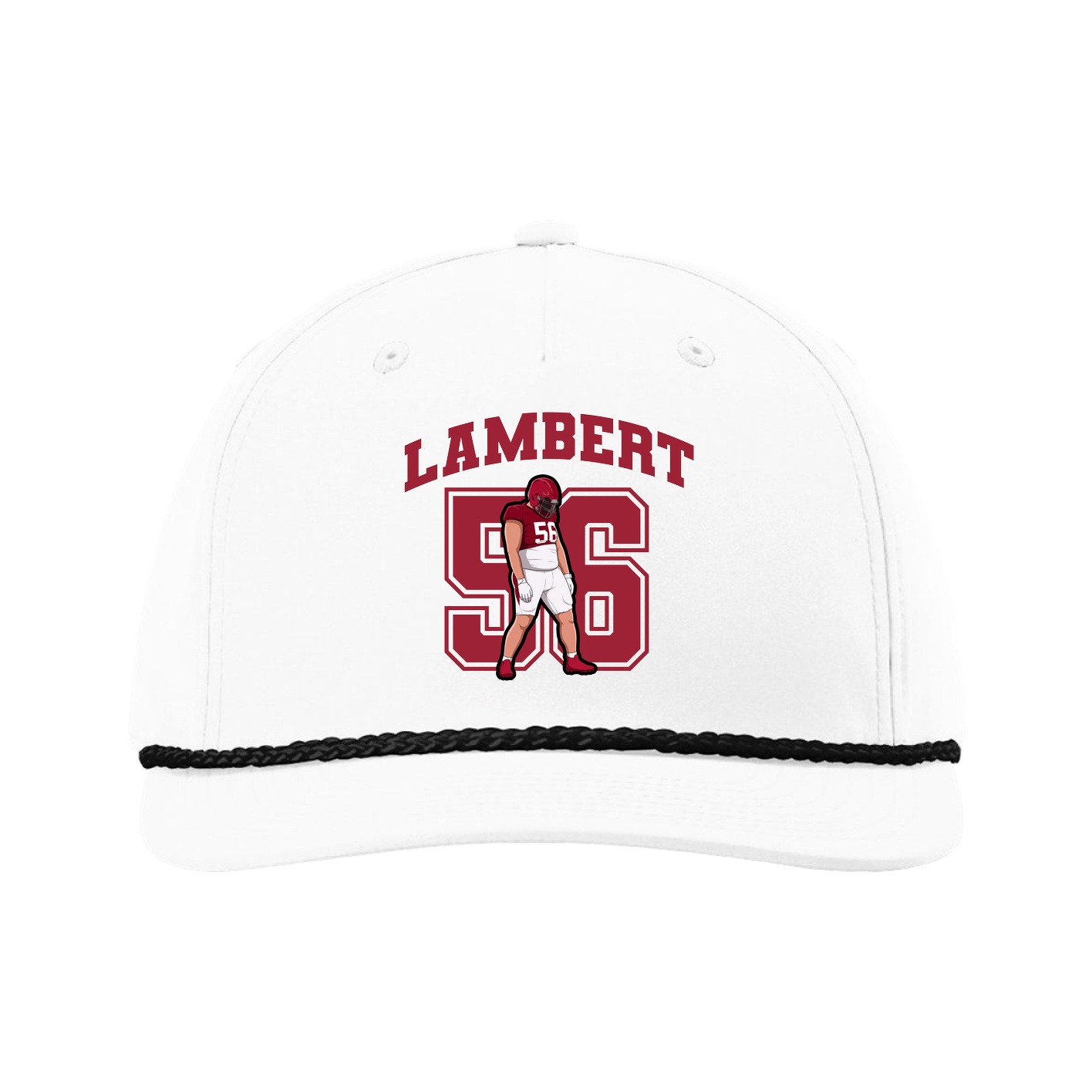 Five-Panel Classic Rope Cap — Number in White