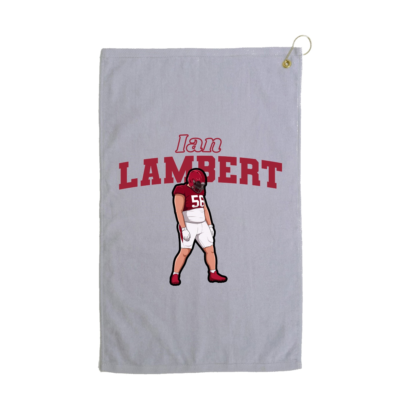 Golf Towel — Name Arch in Grey