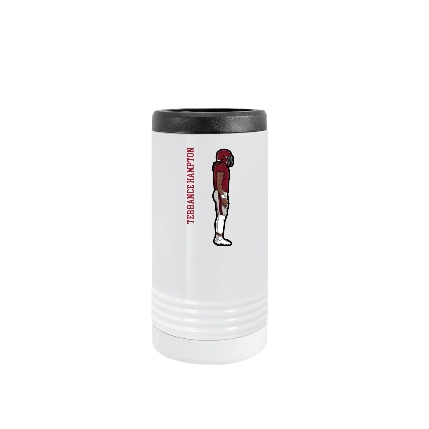 Slim Beverage Holder — Name Vertical in White