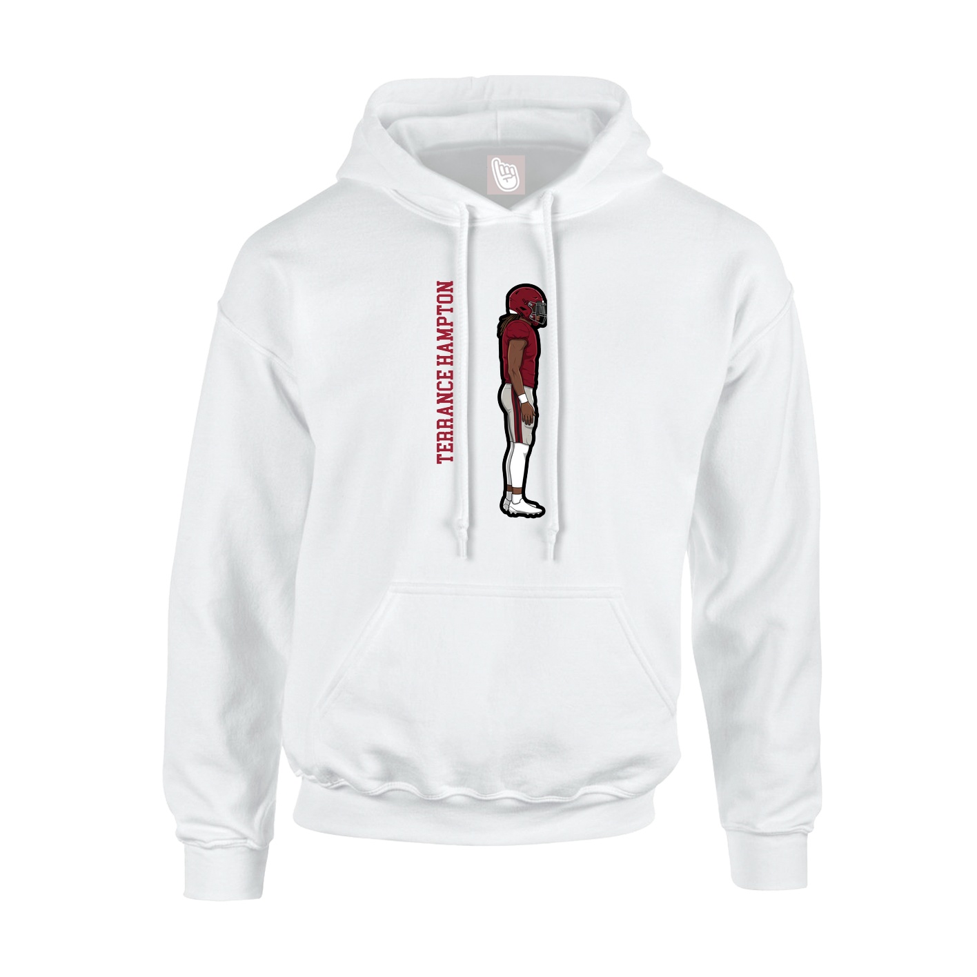 Youth Hoodie — Name Vertical in White