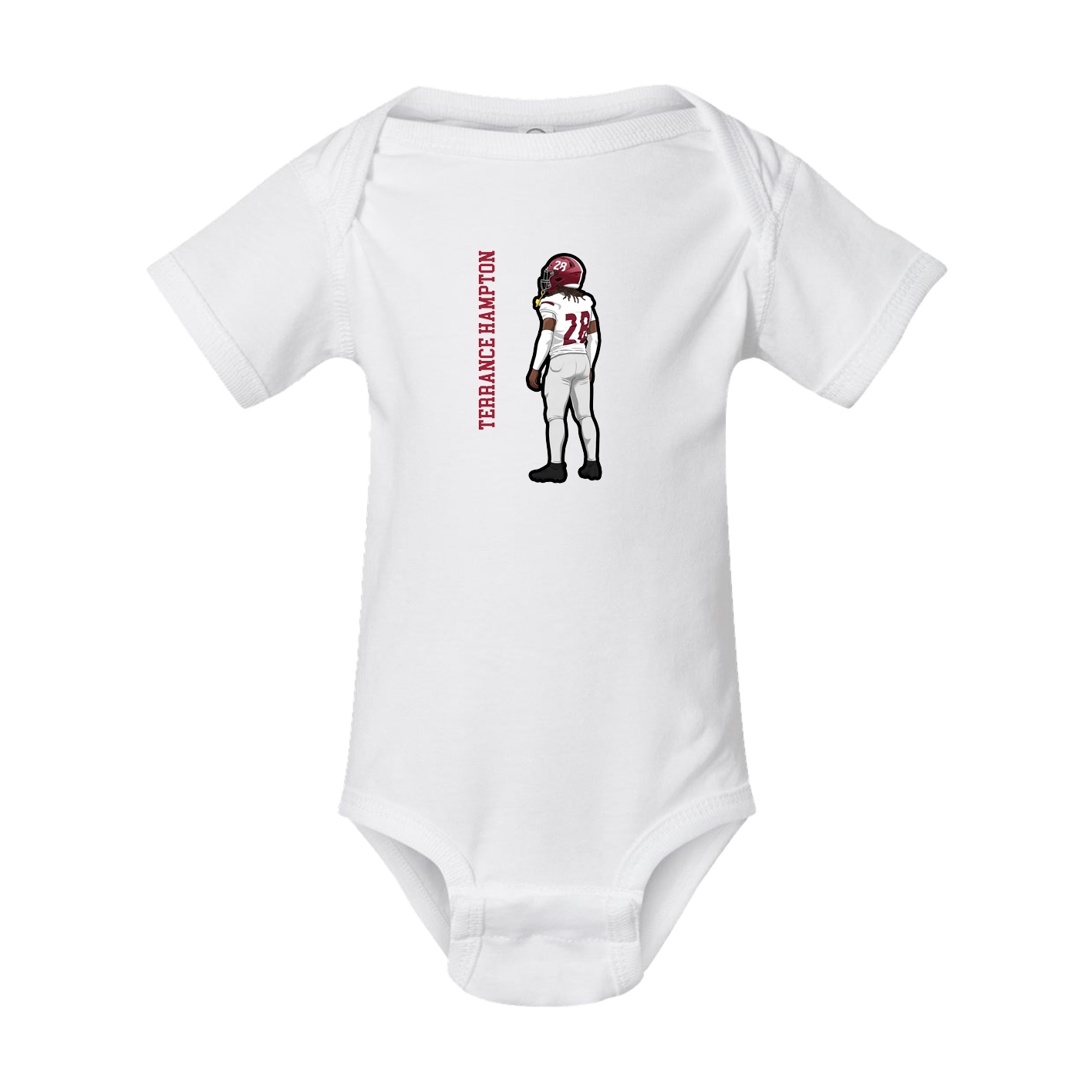 Baby Onesie — Name Vertical in White