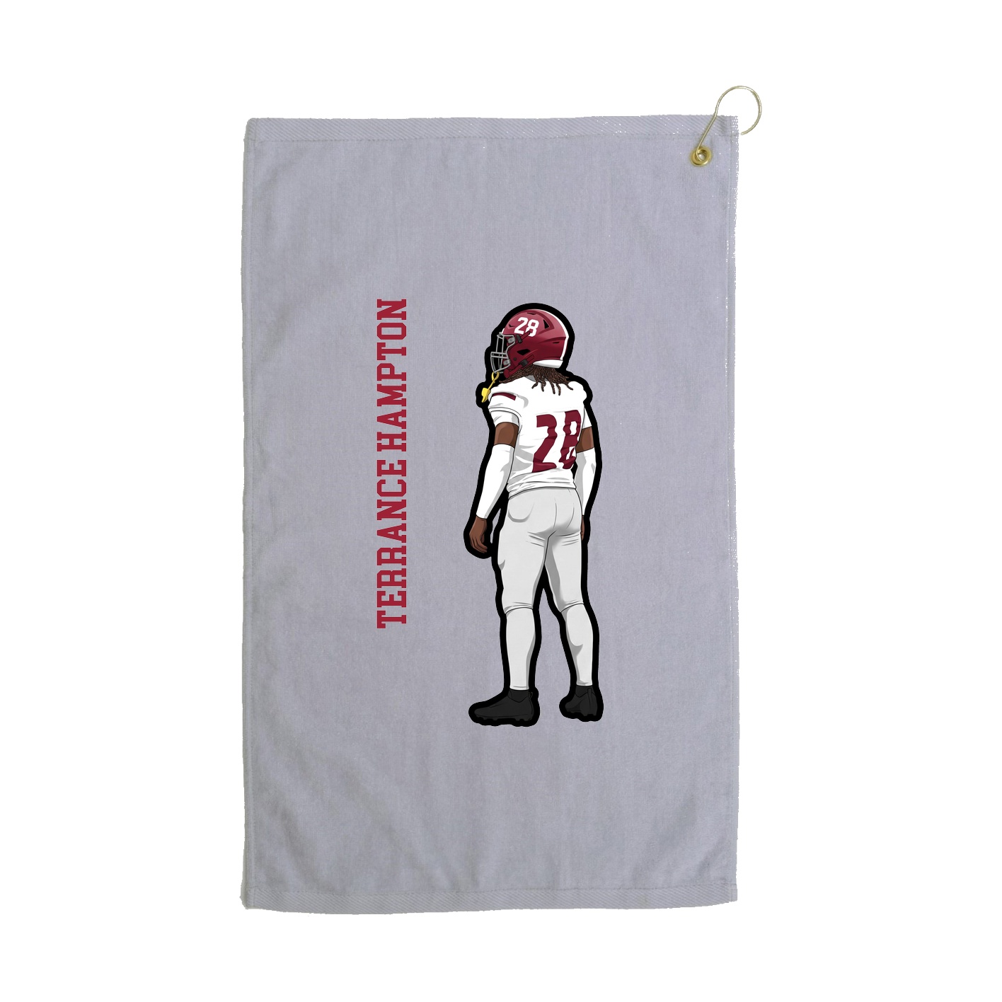 Golf Towel — Name Vertical in Grey
