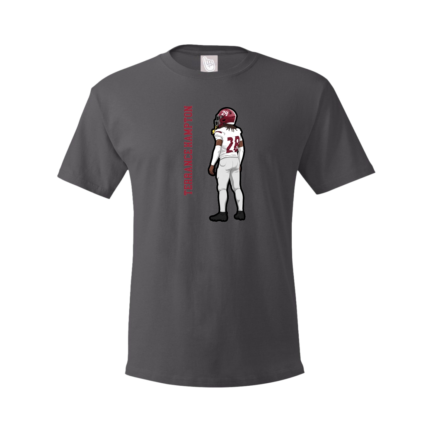 Tee — Name Vertical in Grey