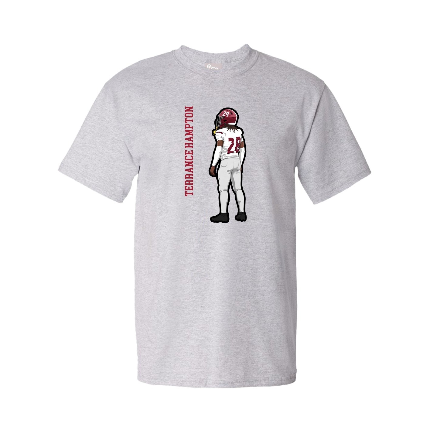 Youth Tee — Name Vertical in Grey