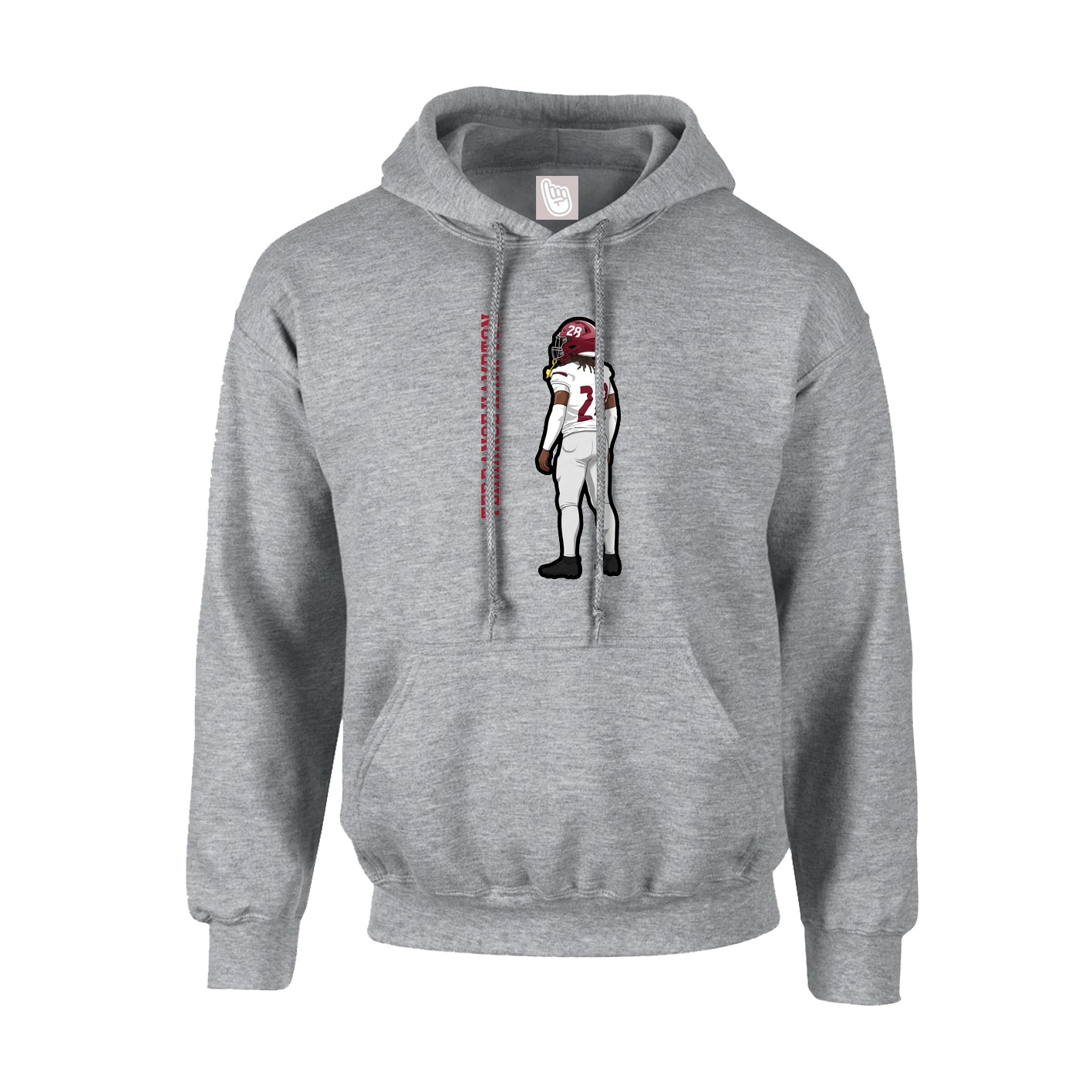 Hoodie — Name Vertical in Grey