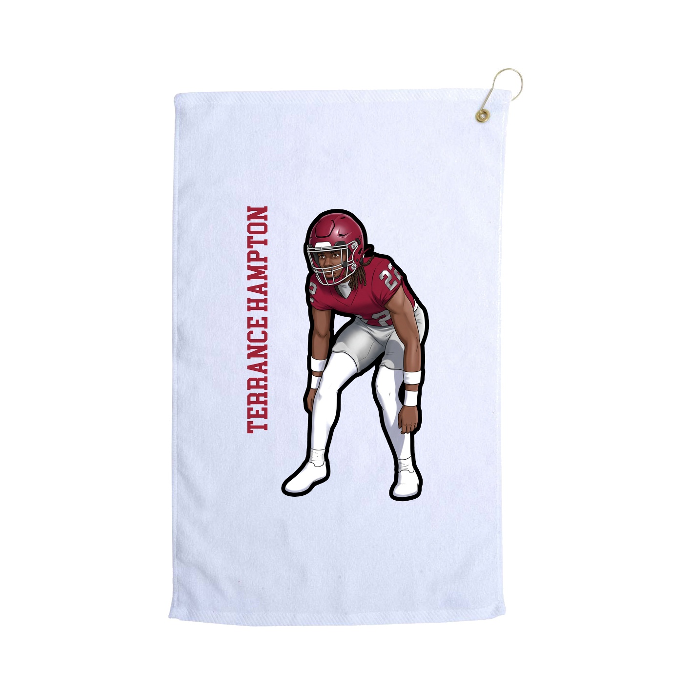 Golf Towel — Name Vertical in White