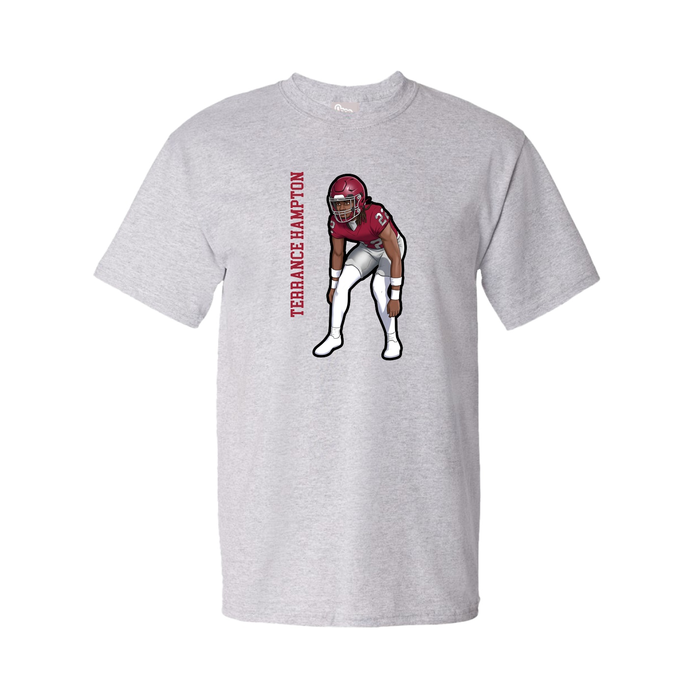 Youth Tee — Name Vertical in Grey