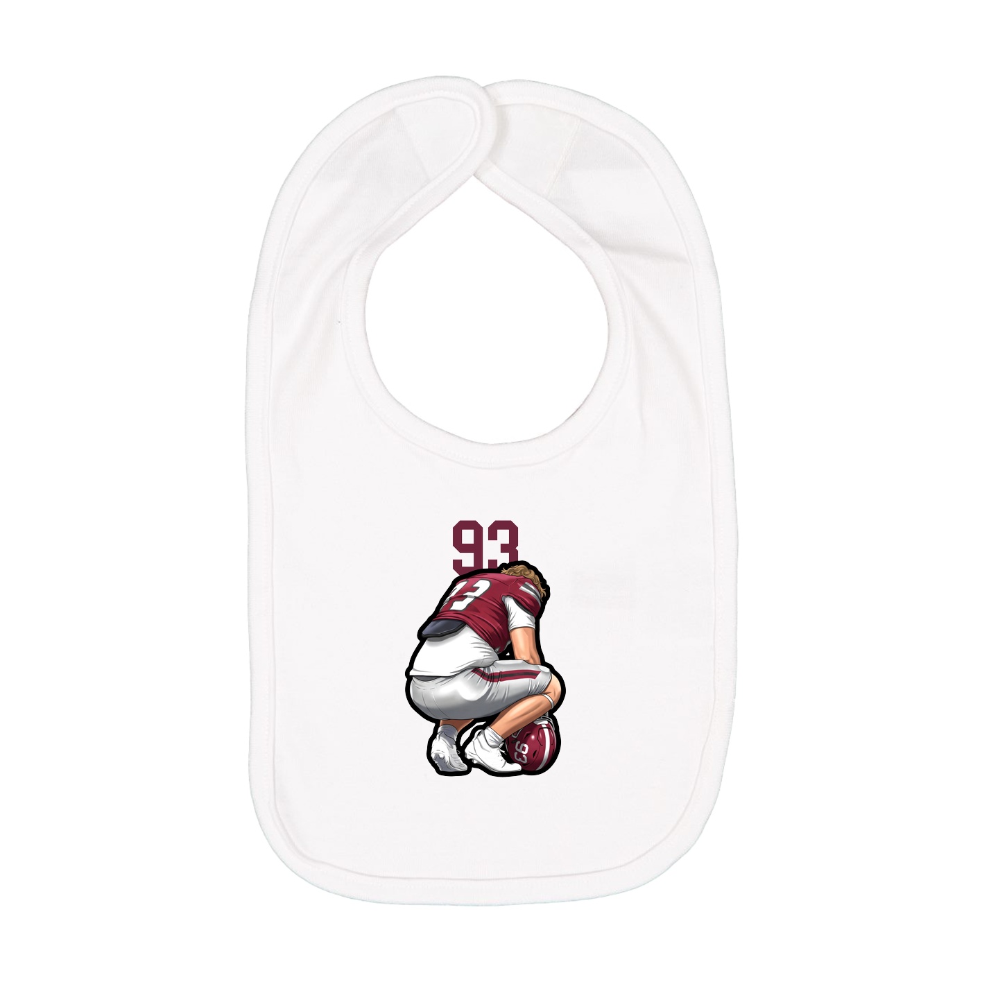 Infant Bib — Number Top in White