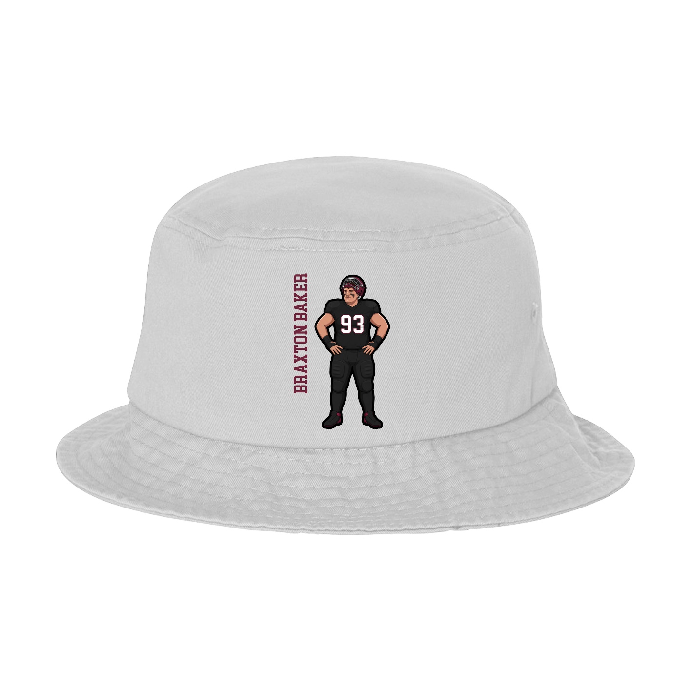 Bucket Cap — Name Vertical in White