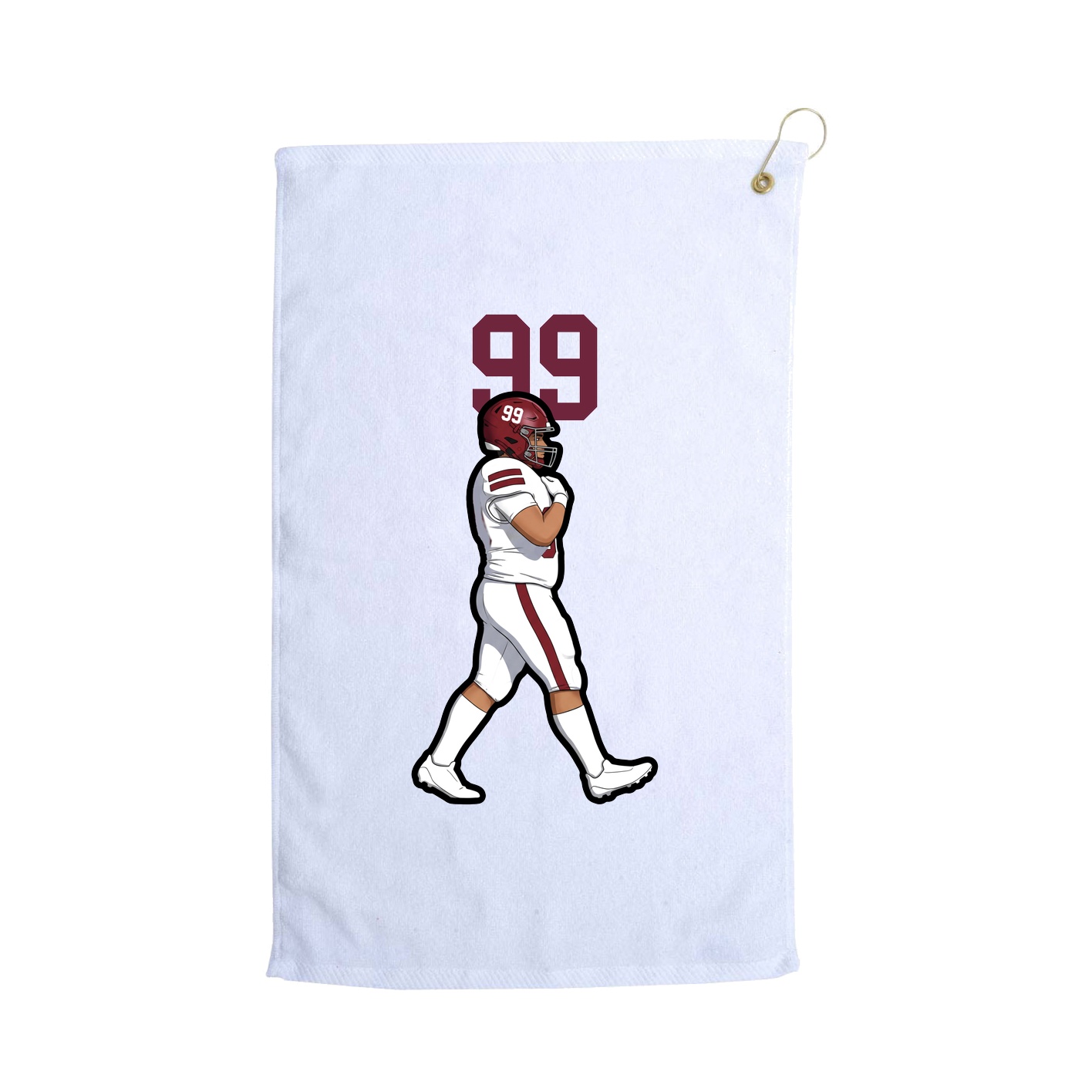 Golf Towel — Number Top in White