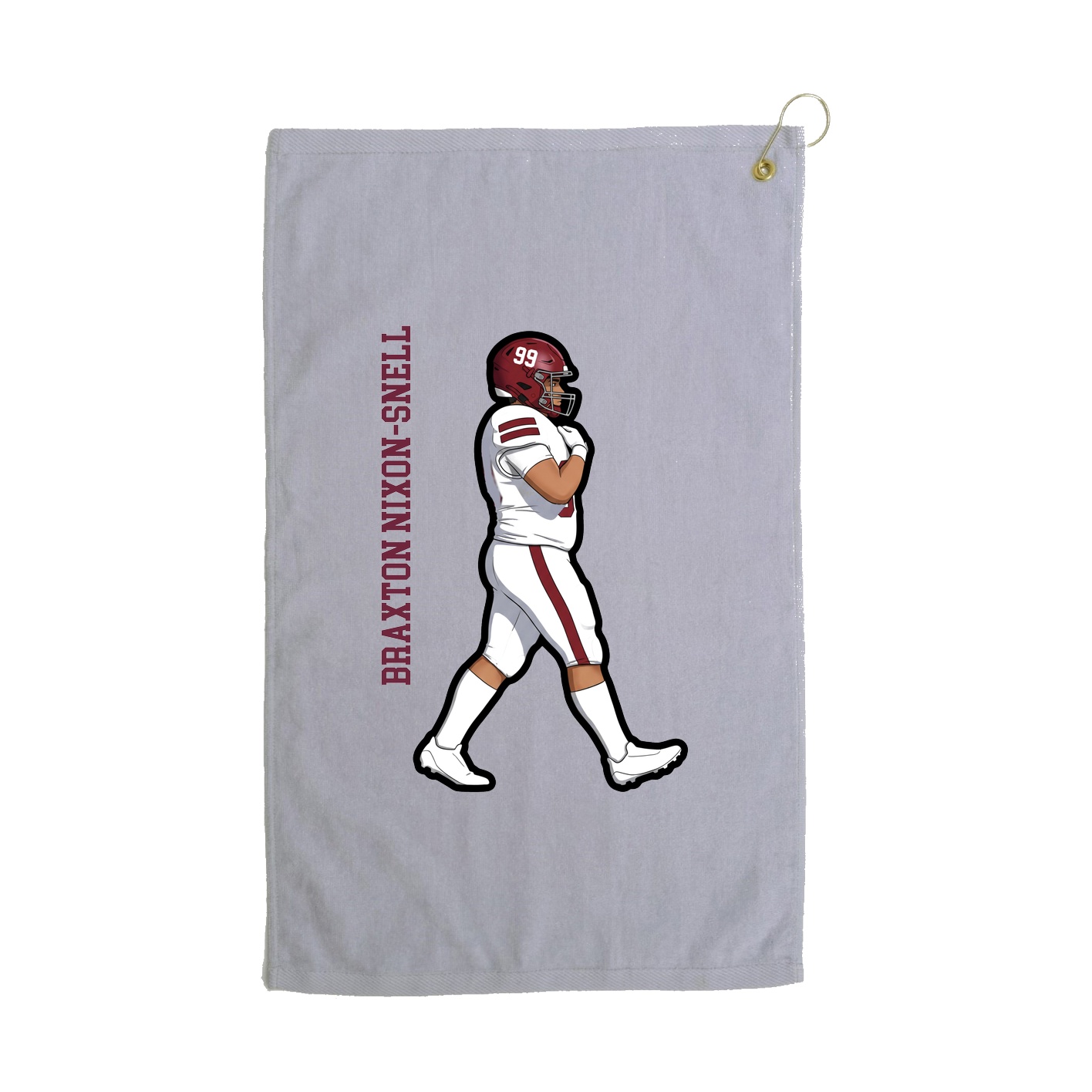 Golf Towel — Name Vertical in Grey