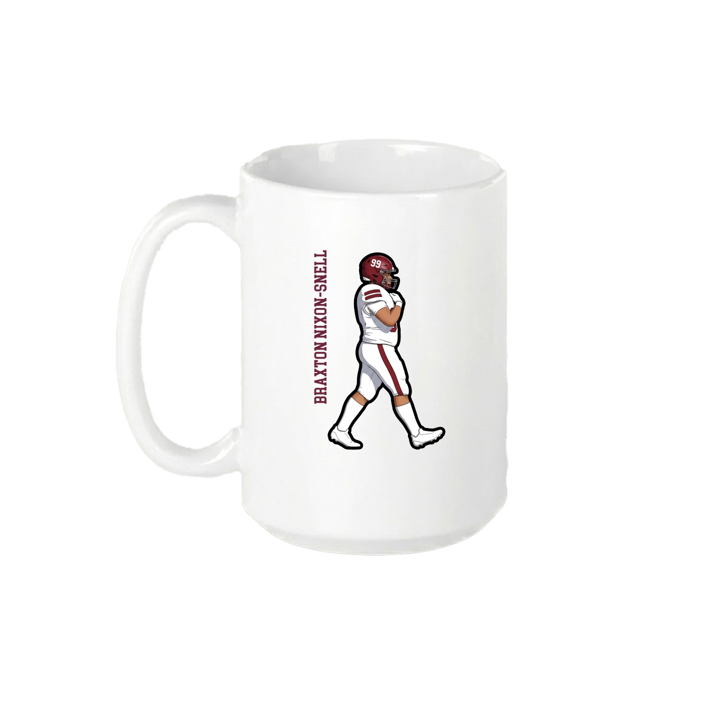 15oz Coffee Mug — Name Vertical in White