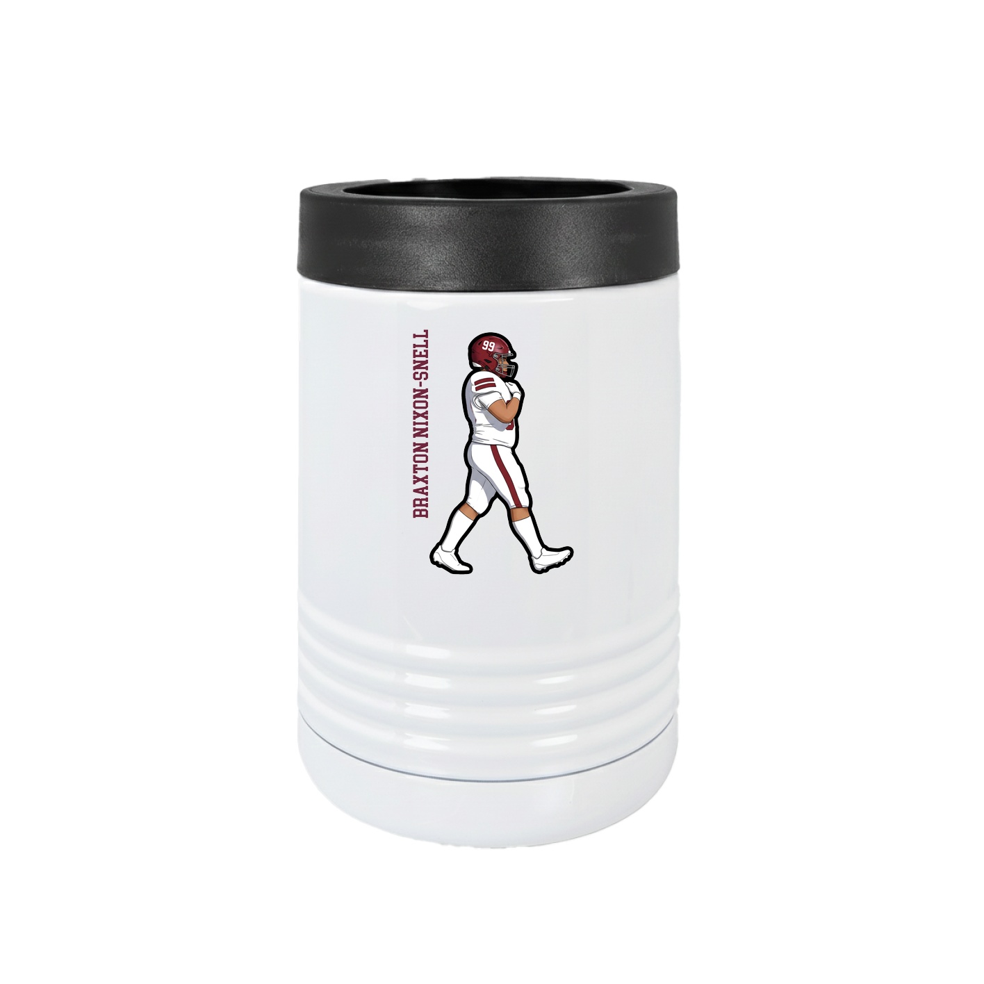 Beverage Holder — Name Vertical in White