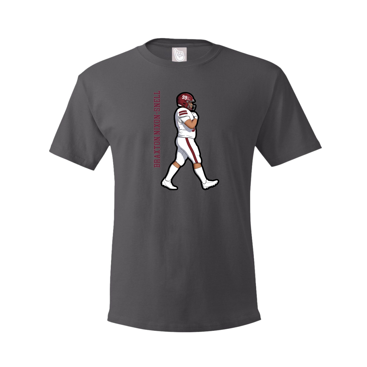 Tee — Name Vertical in Grey