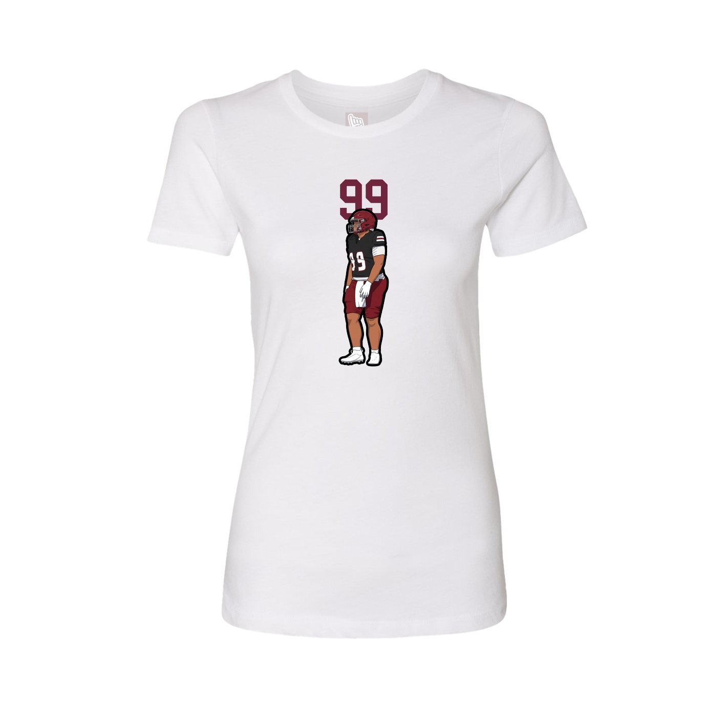 Fitted Women's Tee — Number Top in White