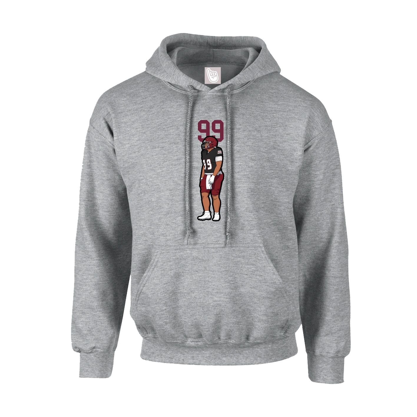 Hoodie — Number Top in Grey