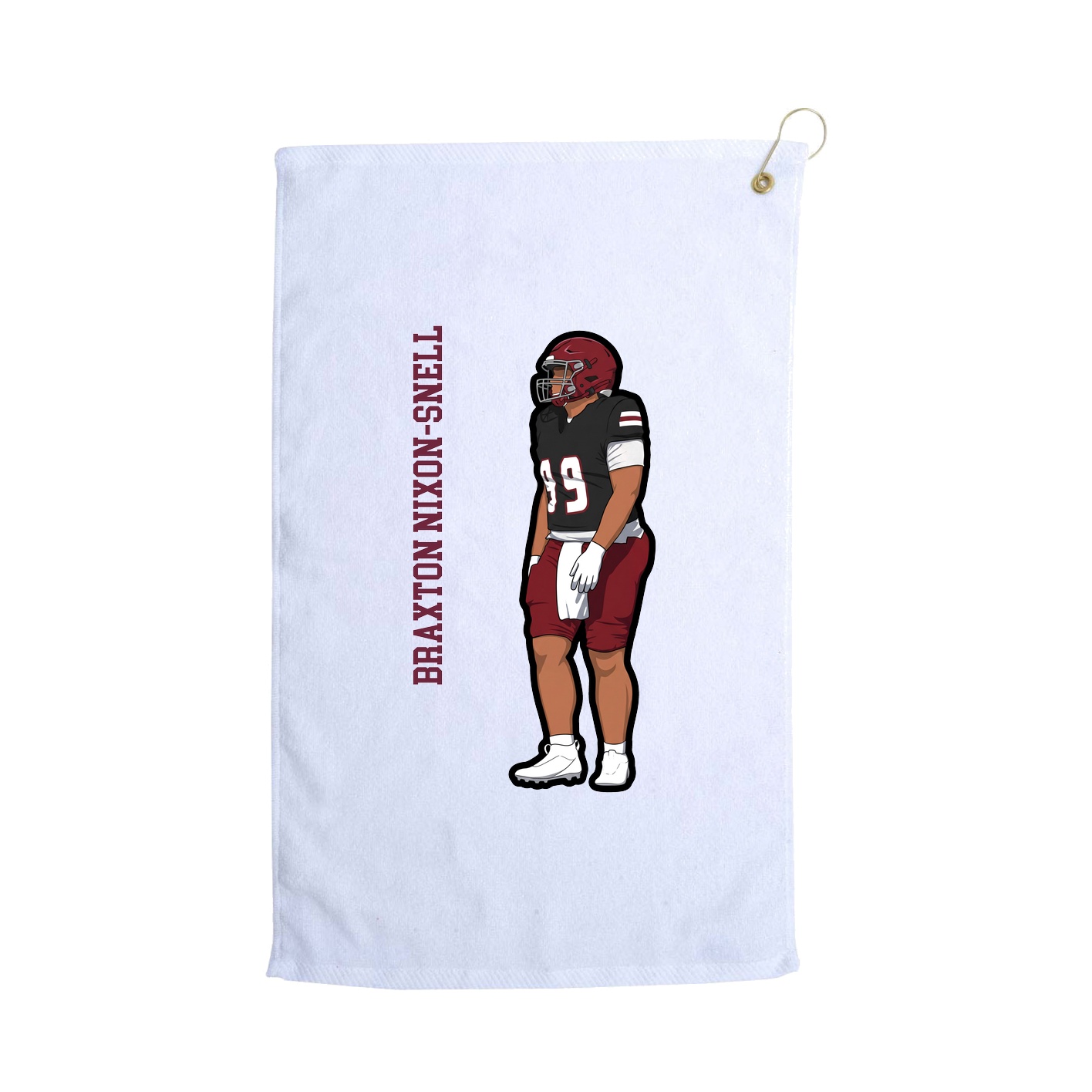 Golf Towel — Name Vertical in White