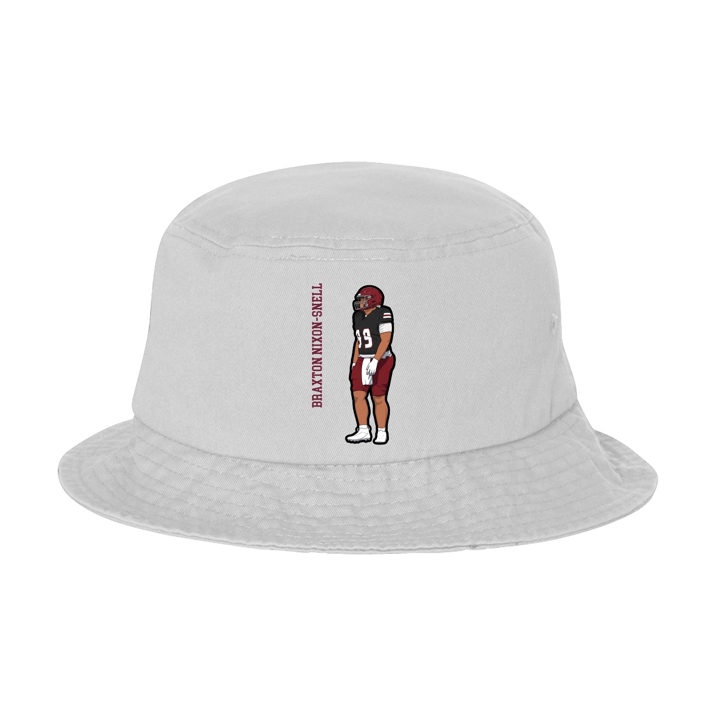 Bucket Cap — Name Vertical in White