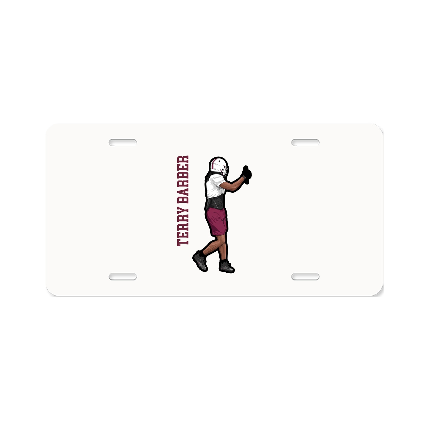 License Plate — Name Vertical in Classic