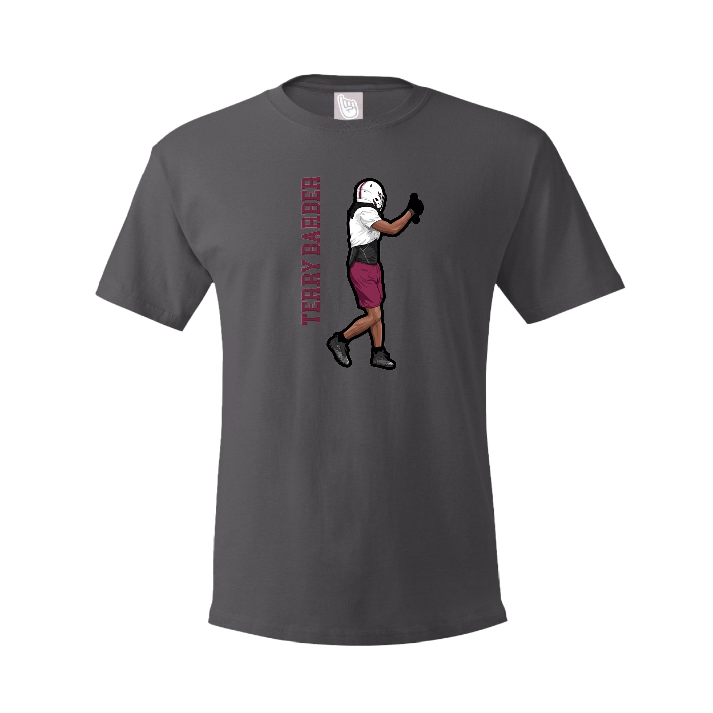 Youth Tee — Name Vertical in Grey