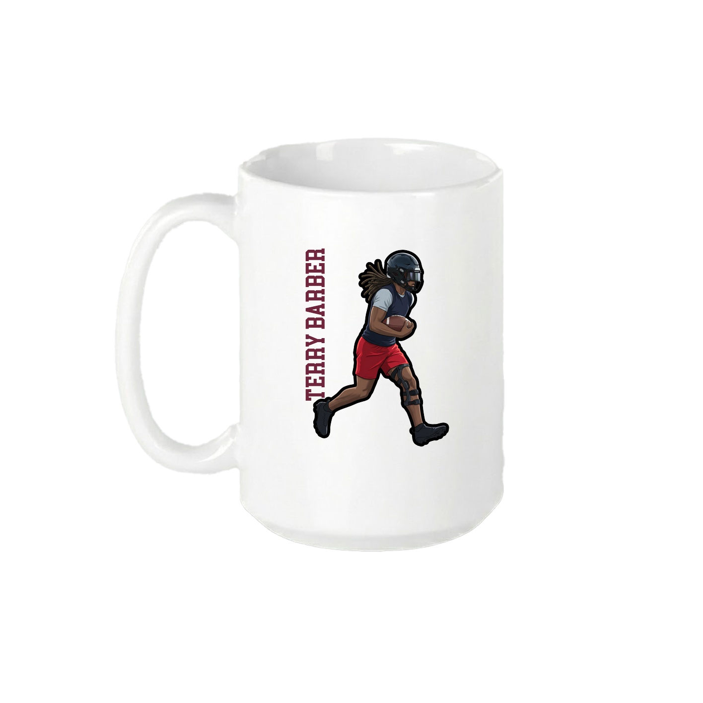 15oz Coffee Mug — Name Vertical in White