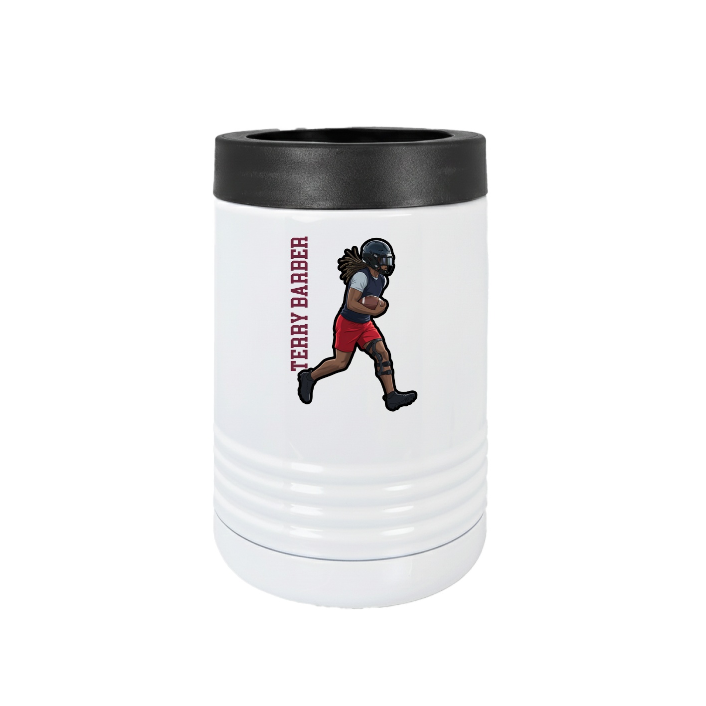 Beverage Holder — Name Vertical in White