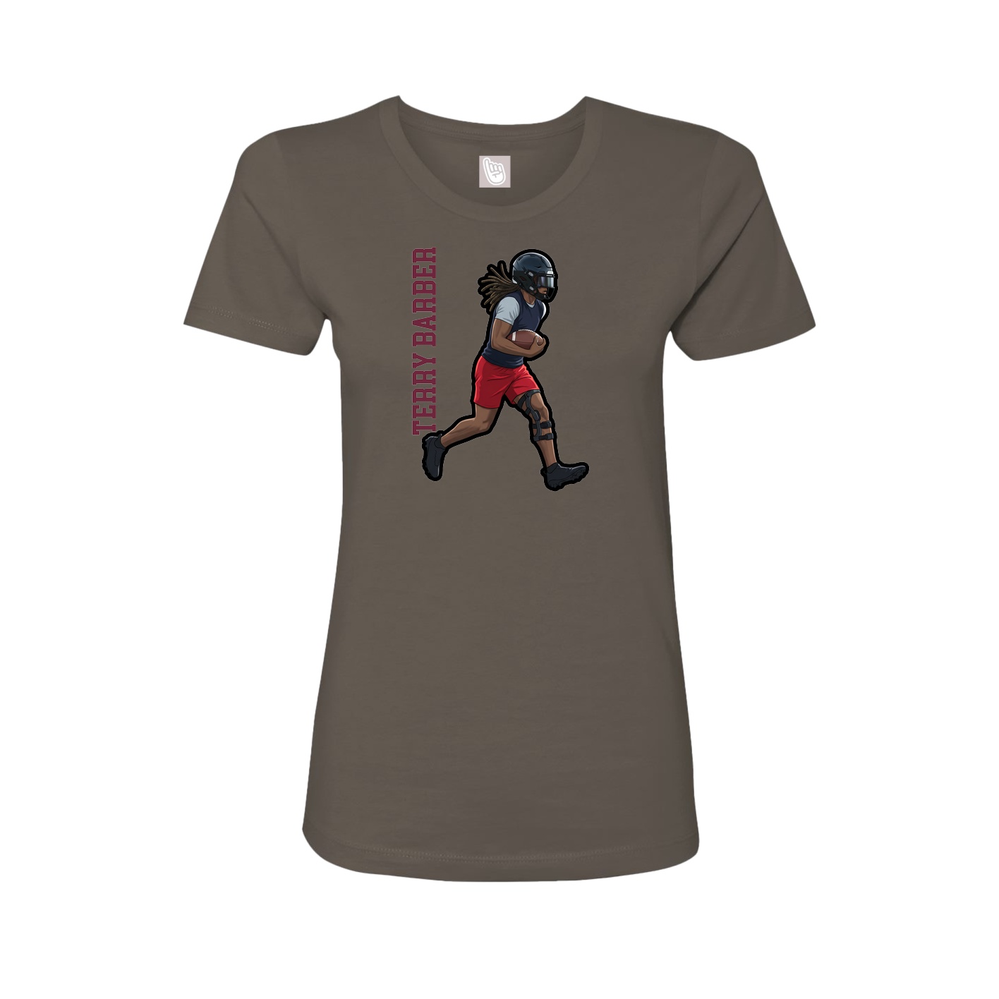 Womens Tee — Name Vertical in Grey