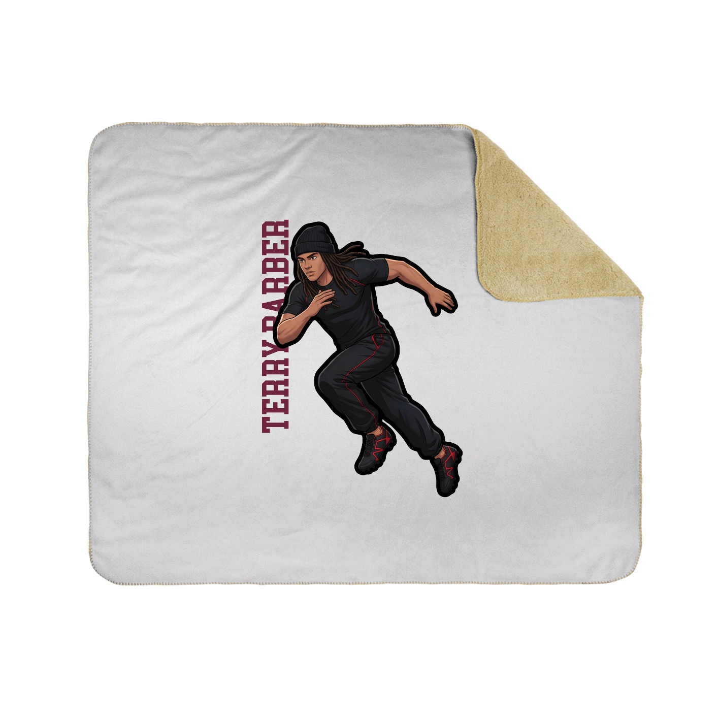 Throw Blanket — Name Vertical in White