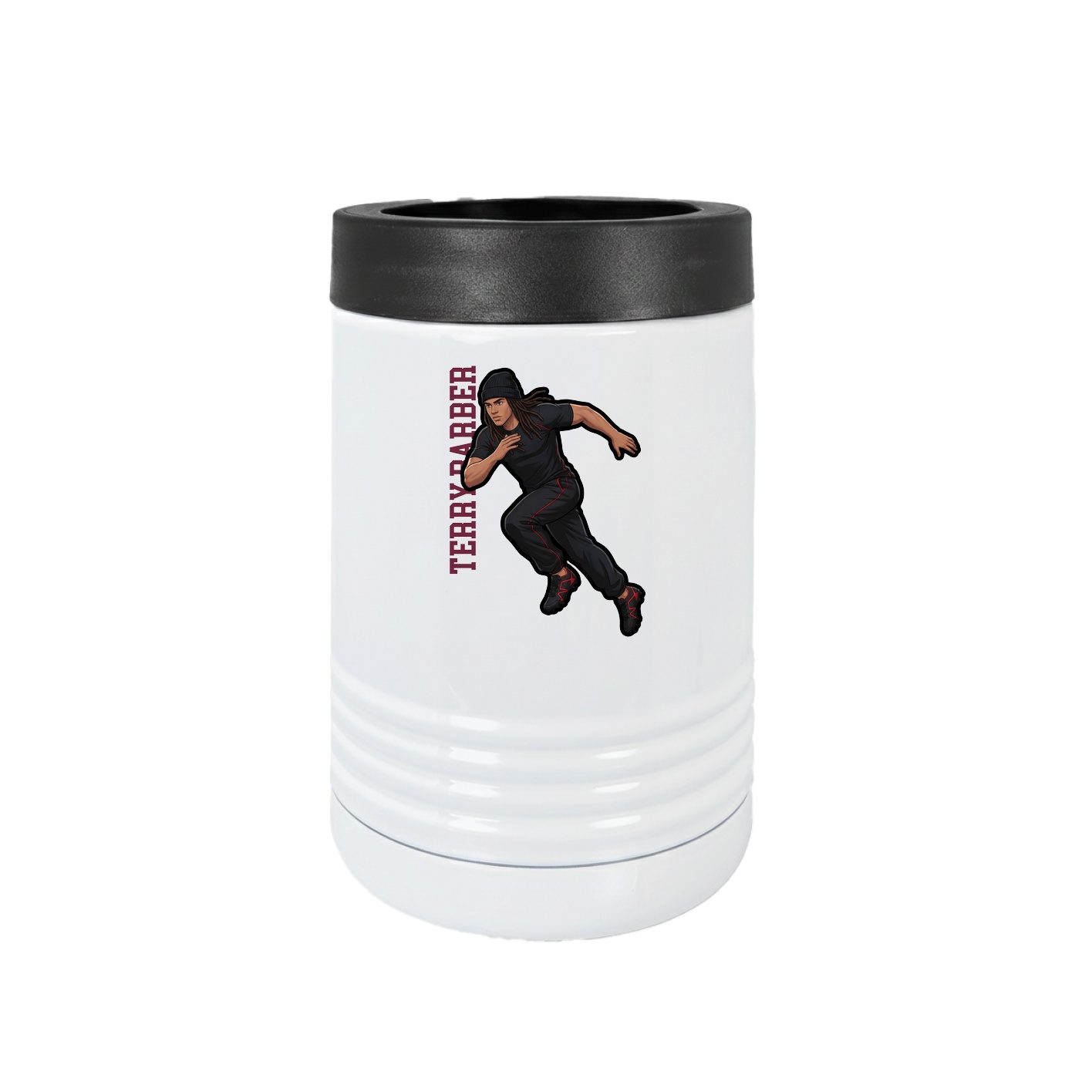 Beverage Holder — Name Vertical in White