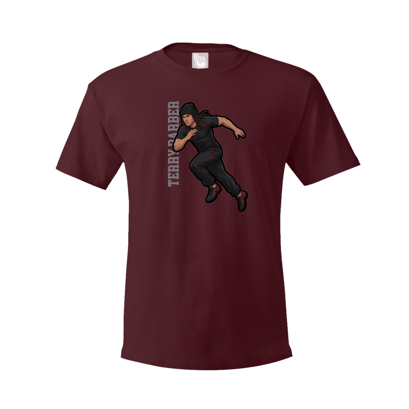 Youth Tee — Name Vertical in Maroon