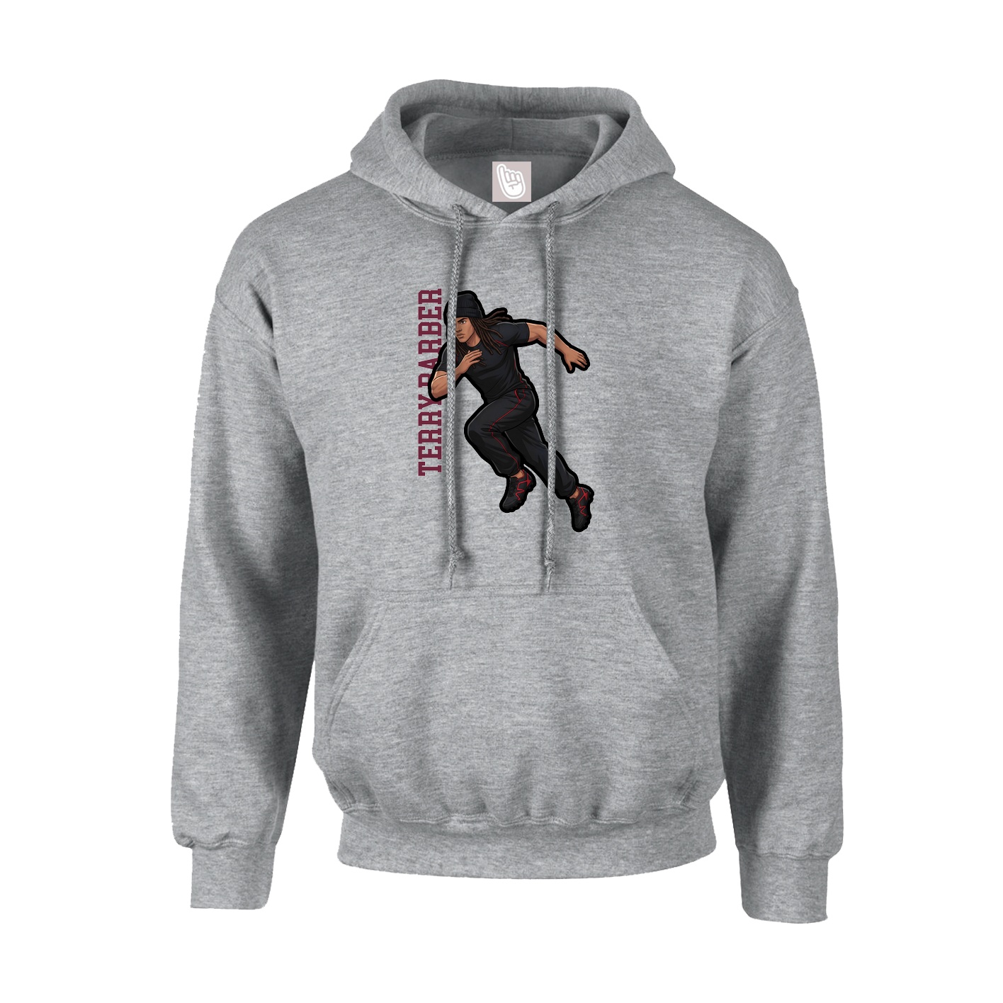 Youth Hoodie — Name Vertical in Grey